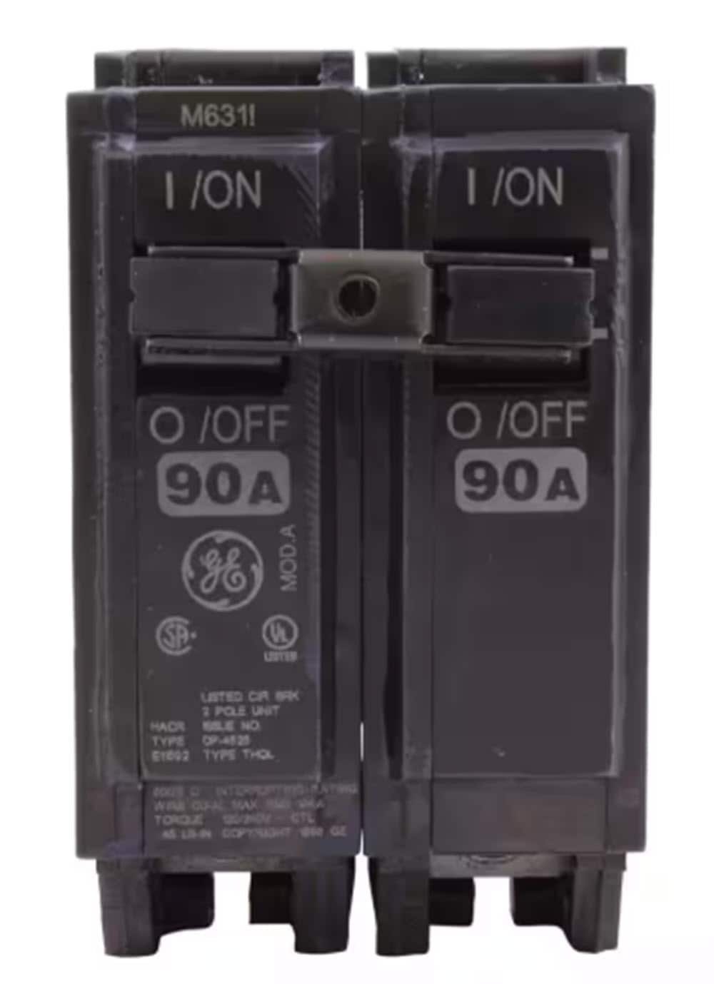 GE THQL2190 Q-Line THQL 90-amp 2 -Pole Standard trip Circuit Breaker
