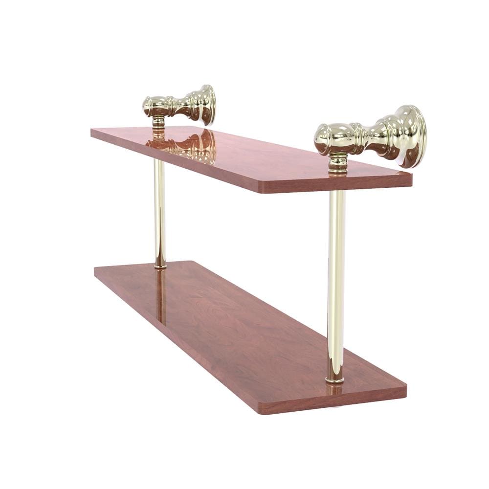 Allied Brass CL-2-16-IRW-PNI Carolina Polished Nickel 2 -Tier Wall mount Bathroom Shelf ( 16-in x 9.2-in x 5-in )
