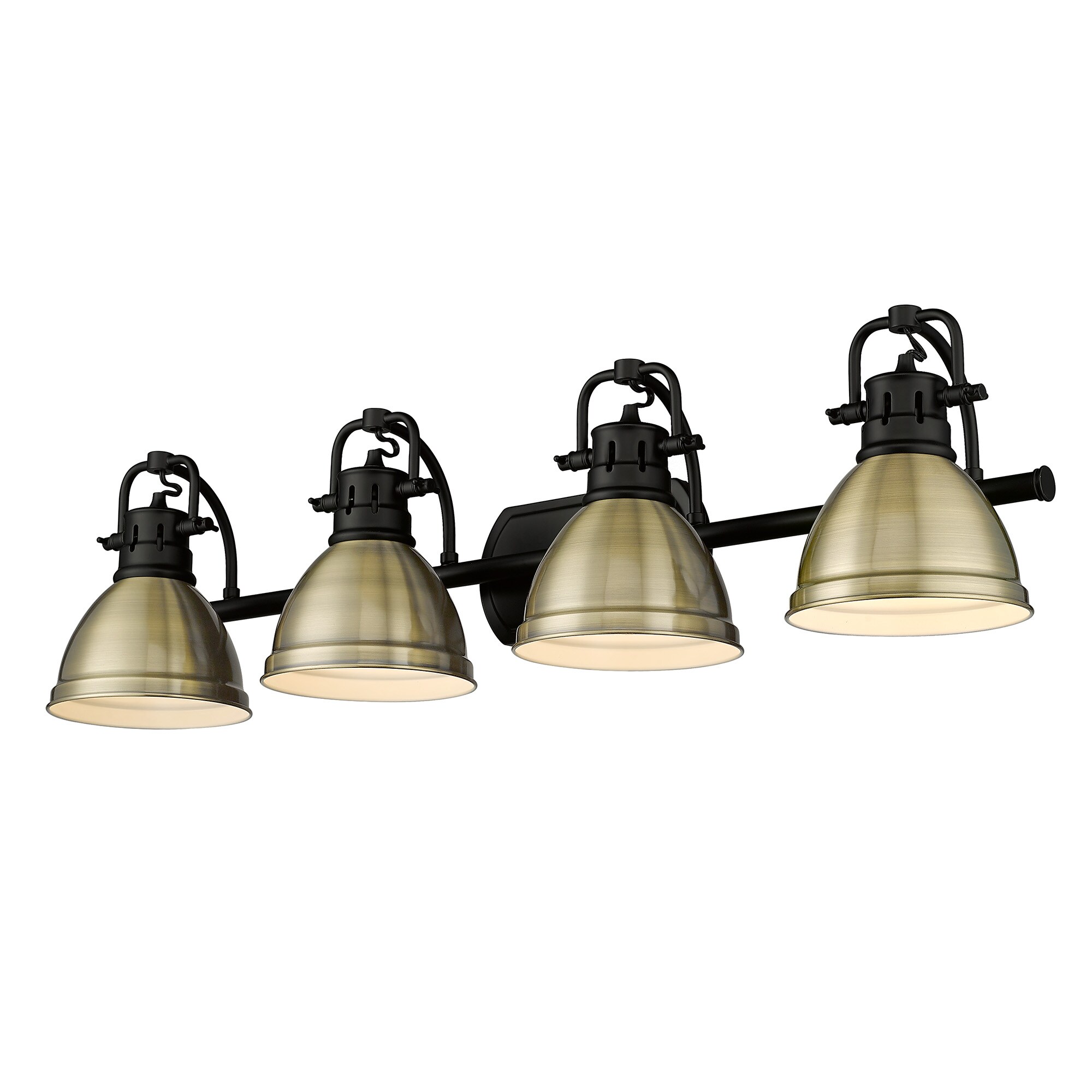 Golden Lighting 3602-BA4 BLK-AB Duncan 33.5-in 4 -Light Matte Black Transitional Vanity light