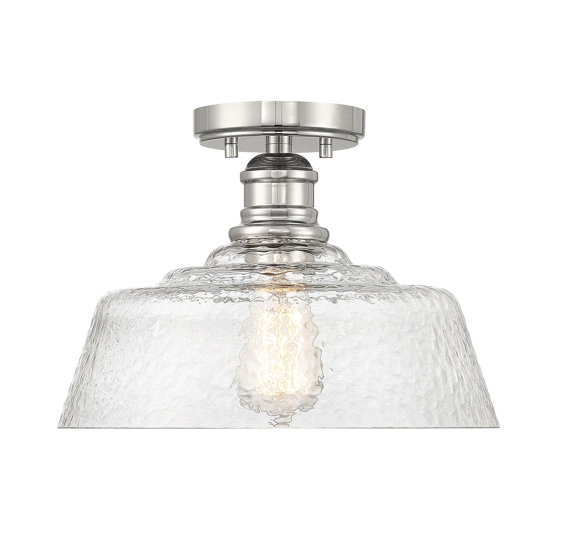 Meridian Lite Trends M60070PN Meridian 1 -Light 13-in Polished Chrome Semi Flush Mount Light
