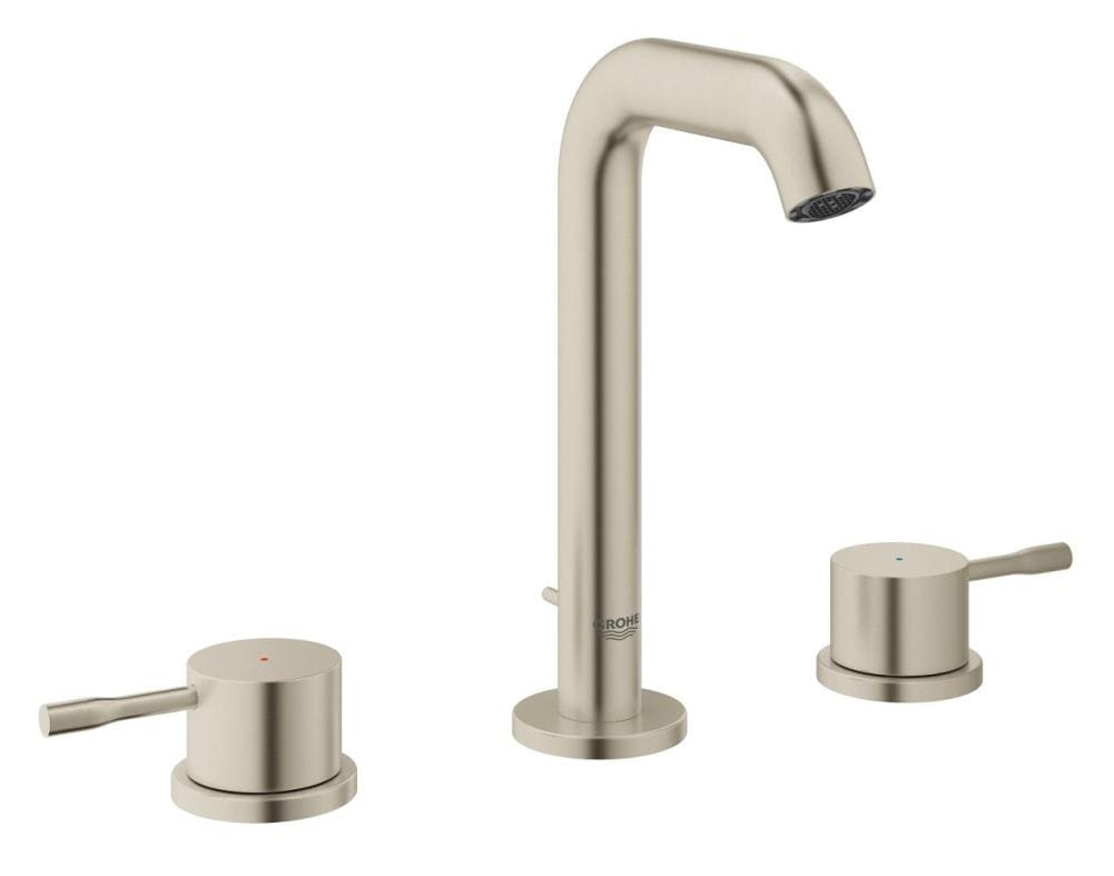 GROHE 39668000 Essence Wall Mount/Above Counter 27" Bathroom Sink with Essence  Widespread Bathroom Faucet in Polished Nickel 並行輸入品 浴室、浴槽、洗面所