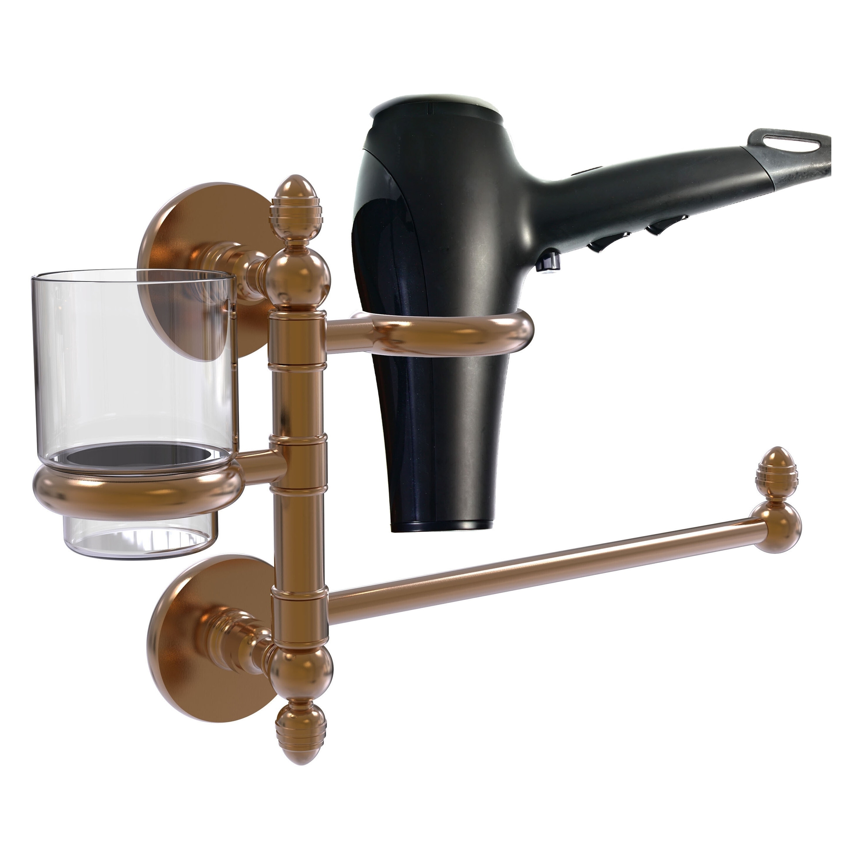 Allied Brass P1000-GTBD-1-BBR 2 -Piece Prestige Skyline Brushed Bronze Decorative Bathroom Hardware Set Towel Bar, Included