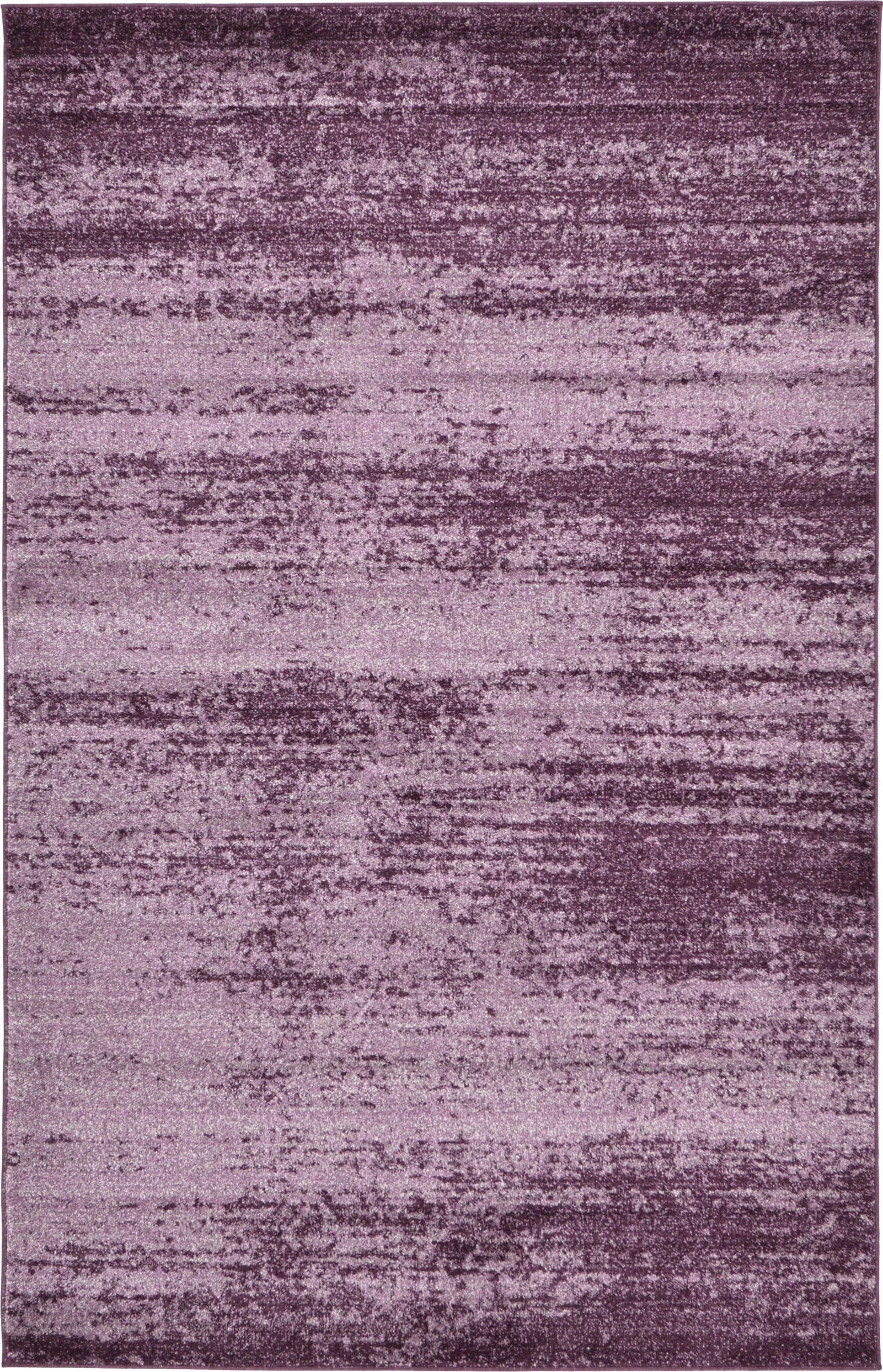 Unique Loom 3132847 Lucille Del Mar 5 x 8 (ft) Loomed Polypropylene Violet/Eggplant Purple Rectangular Indoor Distressed/Overdyed Area rug