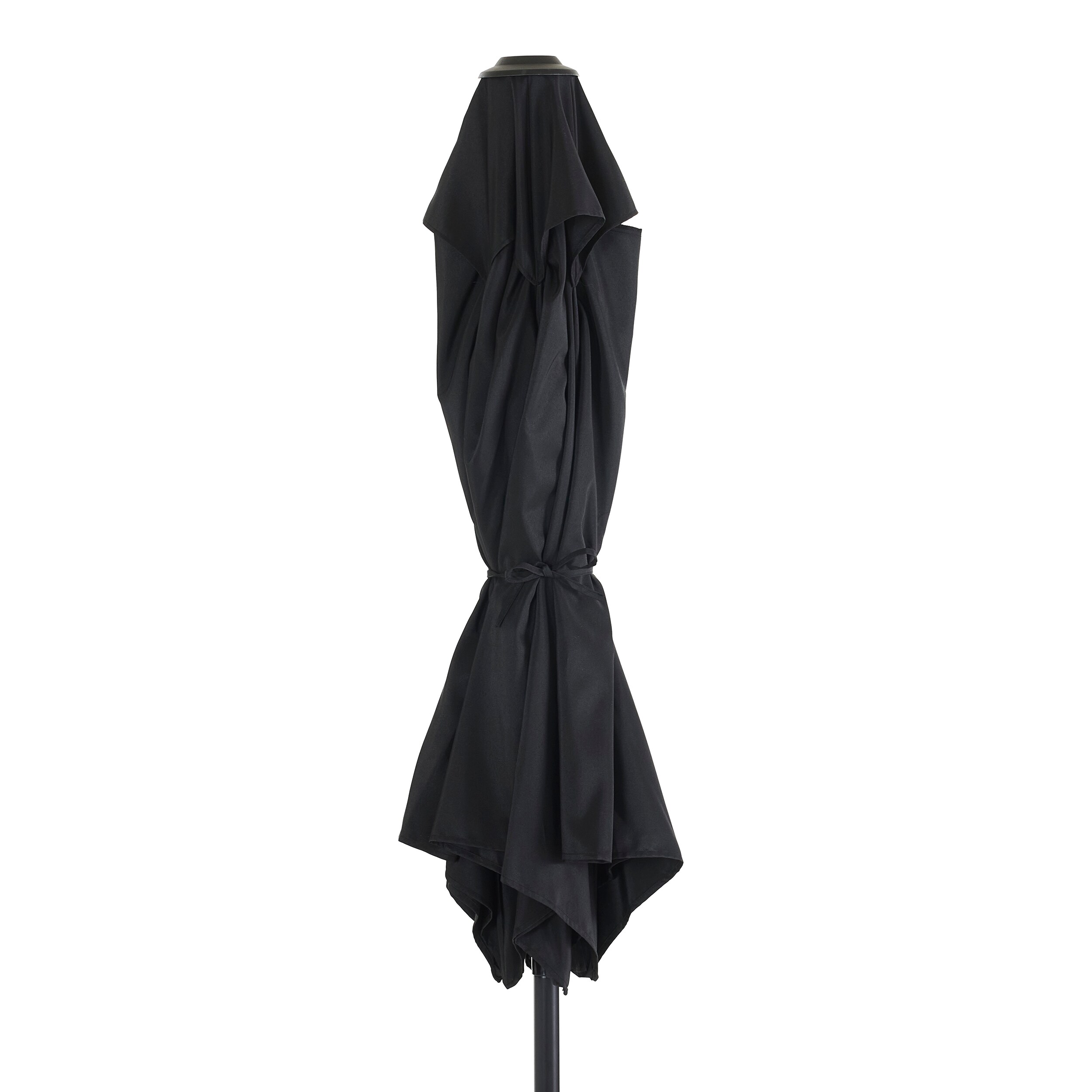 Style Selections 7.5-ft Steel Black Push-button Tilt Market Patio Umbrella