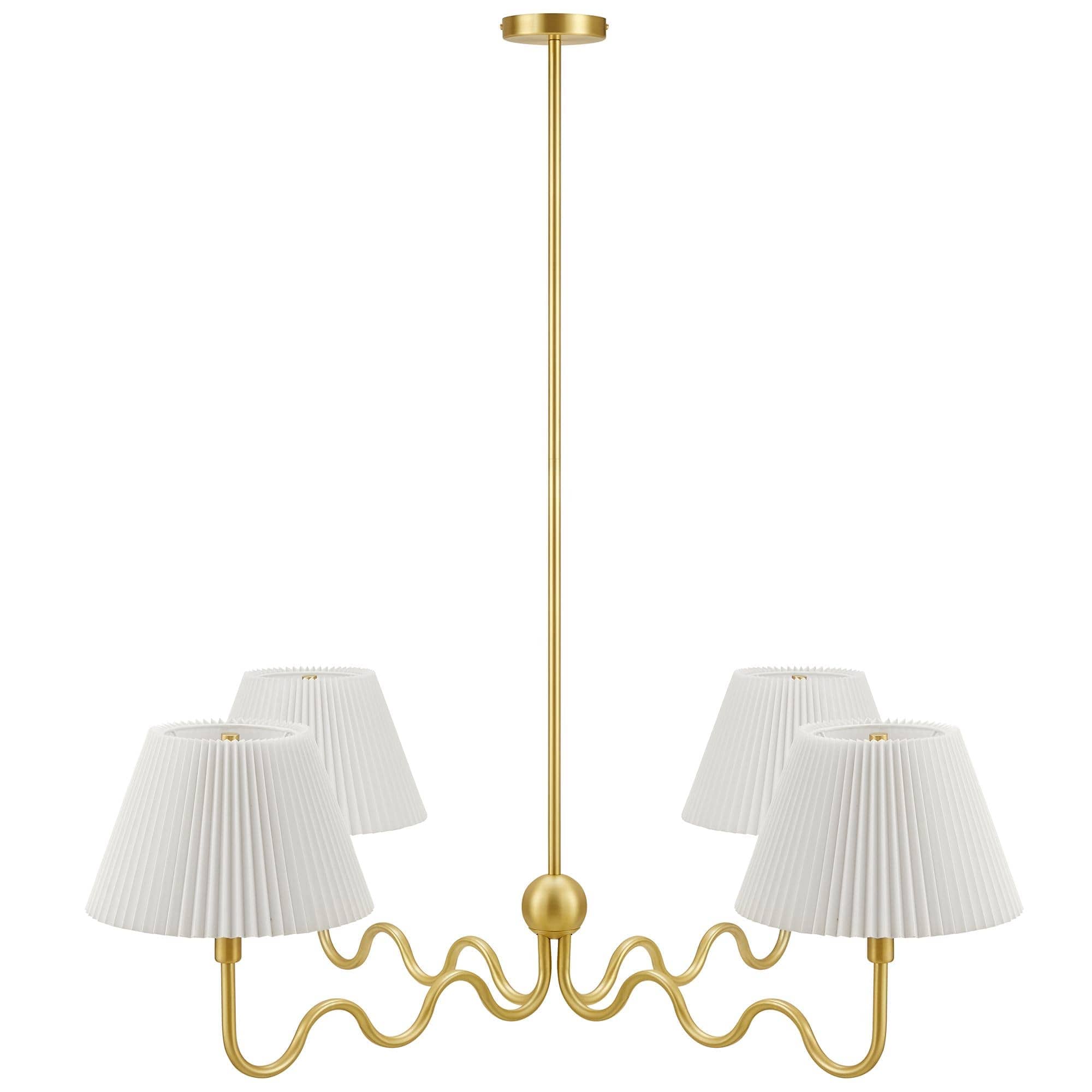 Modway  Wave Squiggle 4-Arm Pendant Light in Brass