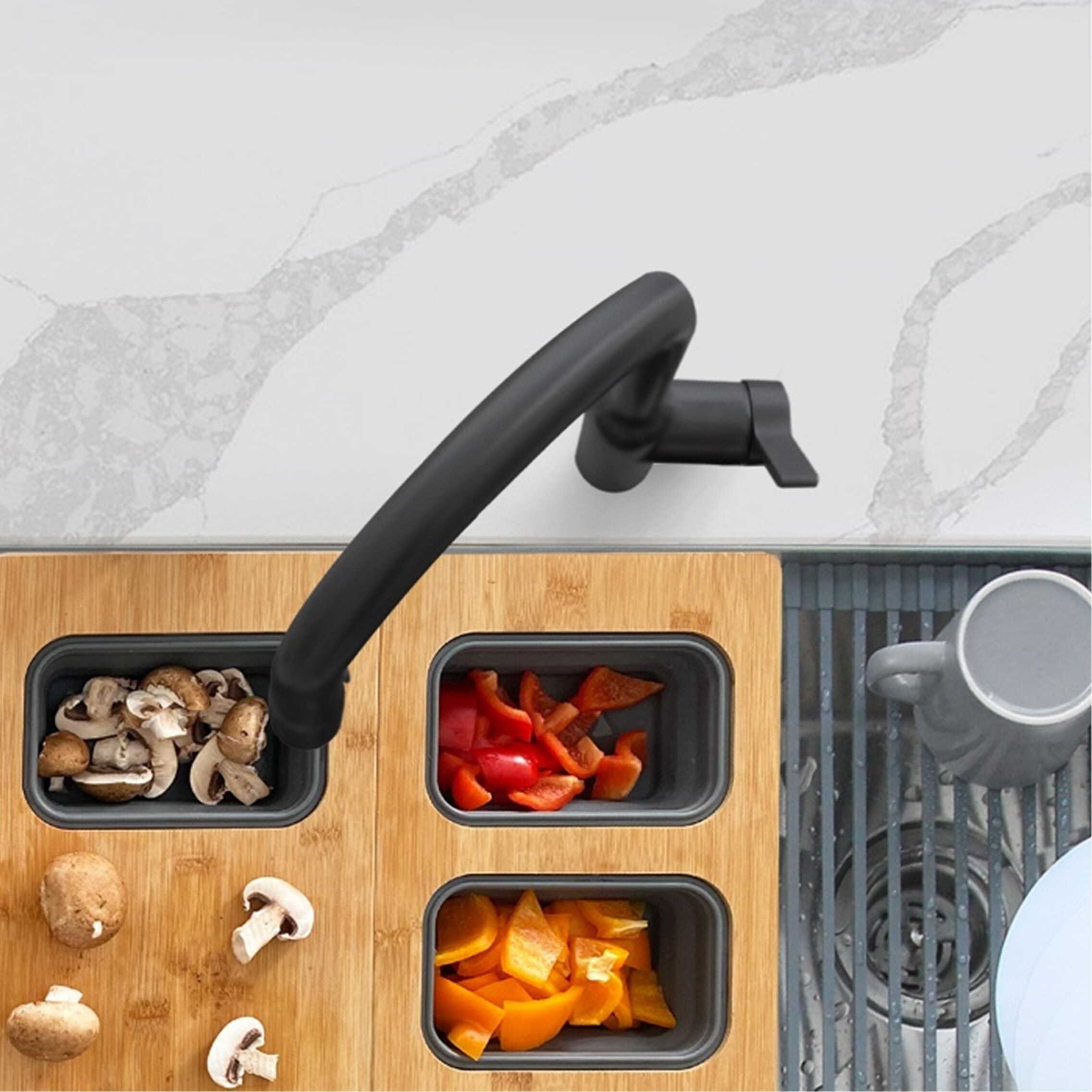 Matte Black Stainless Steel Pull Down Kitchen Faucet with Spray