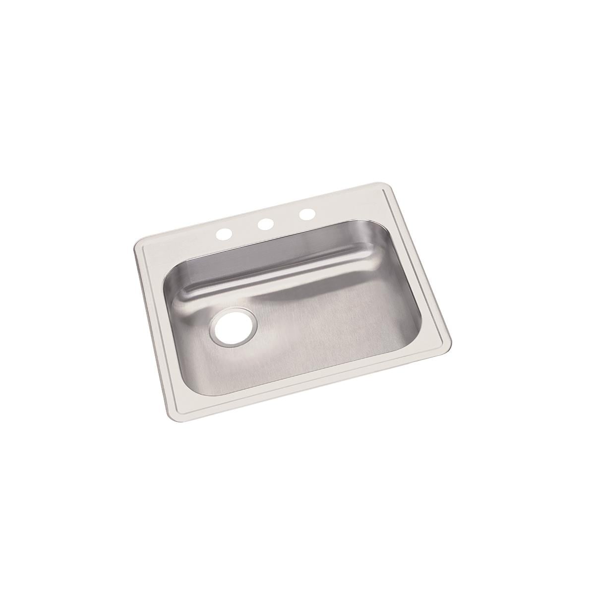 Dayton GE12522L3 Drop-in 25-in x 22-in Stainless steel Single bowl 3-Hole 22 -Gauge Kitchen Sink