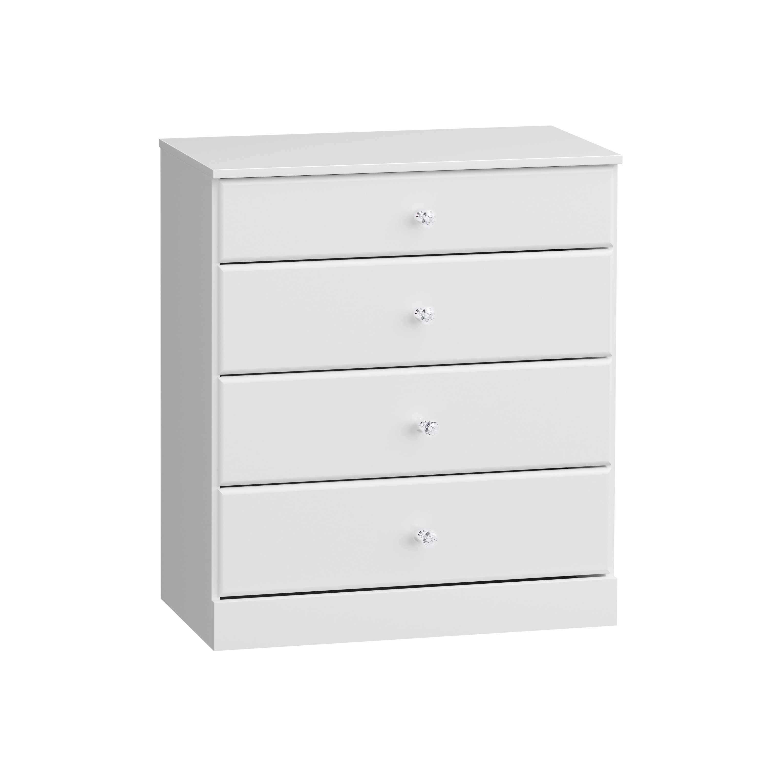 Prepac WDBR-0401-1-V Astrid Crystal White 4 -Drawer Standard chest