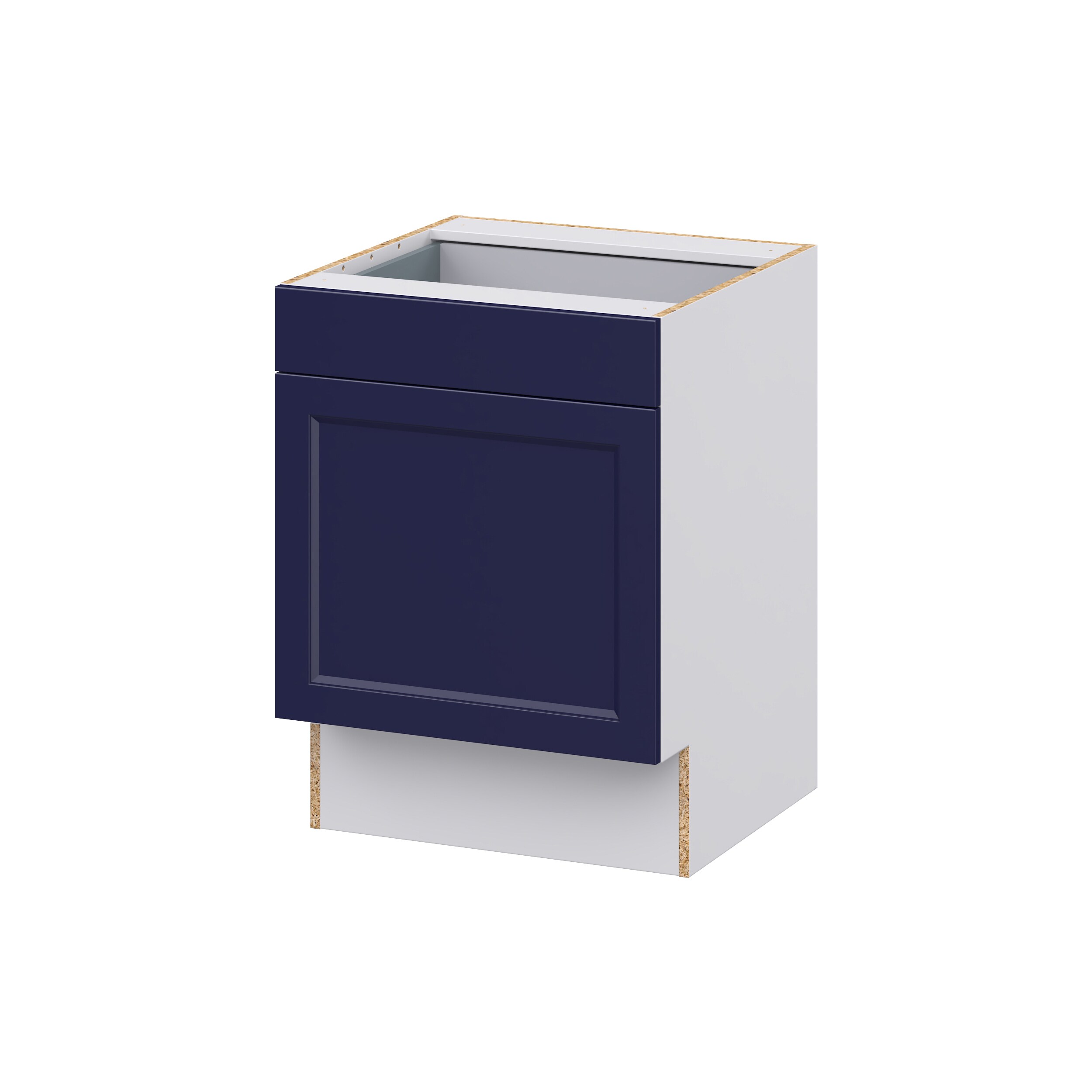 Hugo&Borg Lorette 24-in W x 34.5-in H x 24-in D Navy Blue Base Fully Assembled Cabinet (Recessed Panel Shaker Door Style)