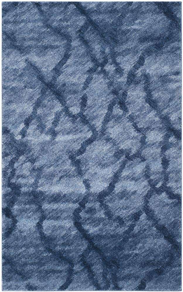 Safavieh RET2144-6570-4 Retro Mopani 4 x 6 (ft) Loomed Polypropylene Blue/Dark Blue Rectangular Indoor Abstract Area rug