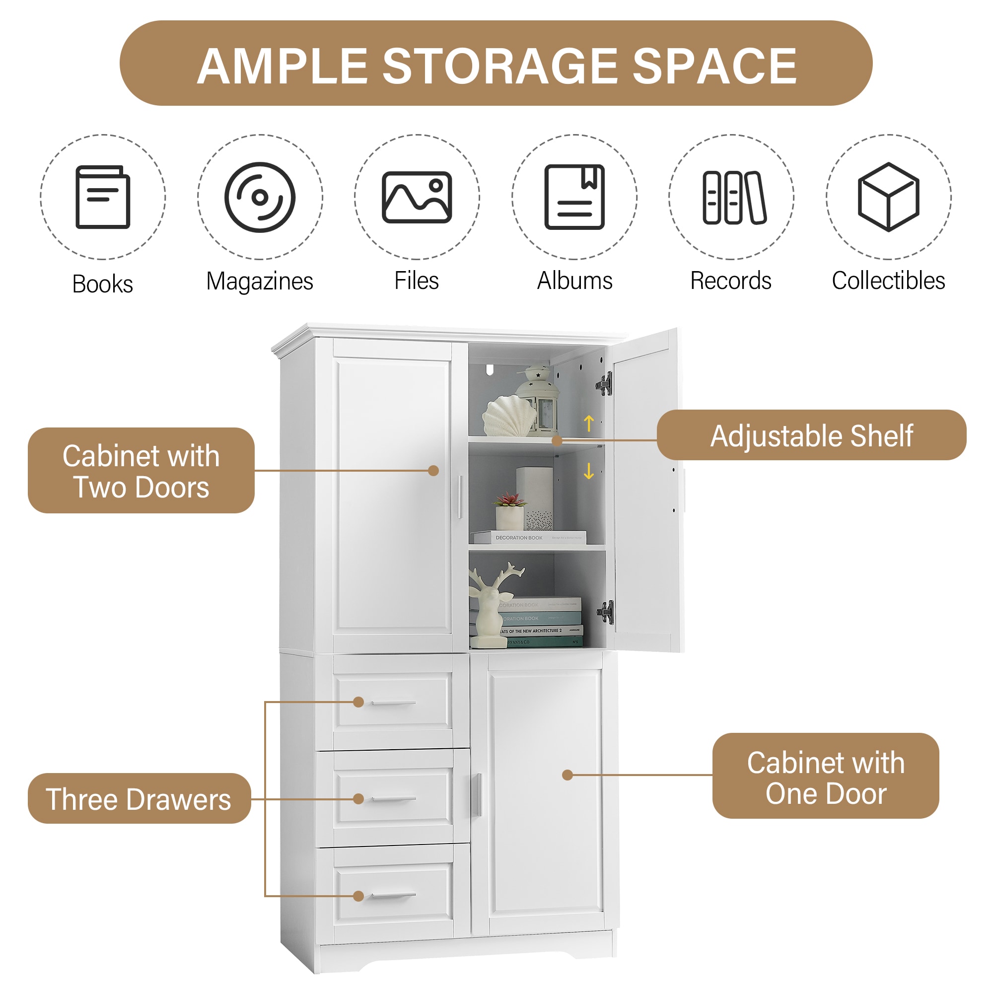 LUCKY ONE LO-BY2985K3P Linen-Cabinets - View #4