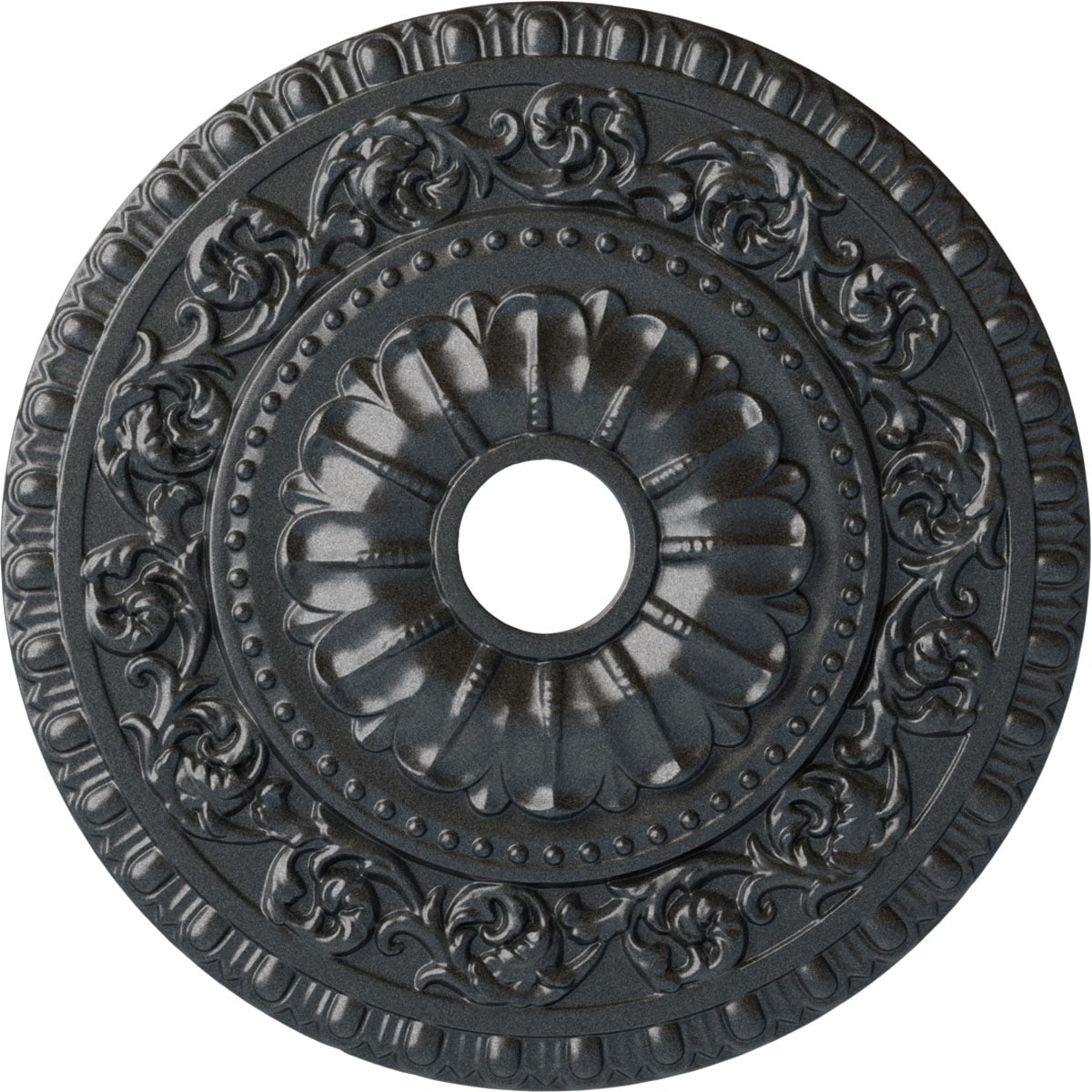 Ekena Millwork CM23VAPES Vaduz 23.5-in W x 23.5-in L Painted Pewter Polyurethane Whole Ceiling Medallion