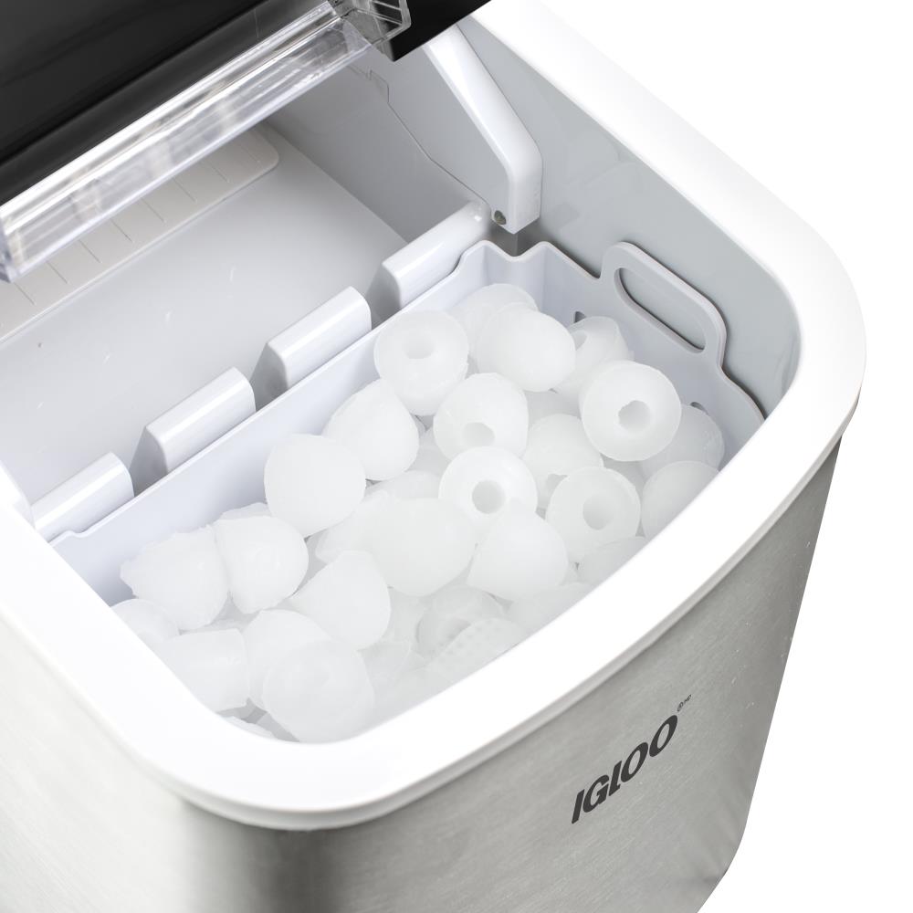 26 Pounds in 24 Hours 9 Ice Cubes Ready in 7 minutes Stainless Steel & 4 Ounce Stainless Steel Ice Scoop Igloo ICEB26SS Automatic Portable Electric Countertop Ice Maker Machine 