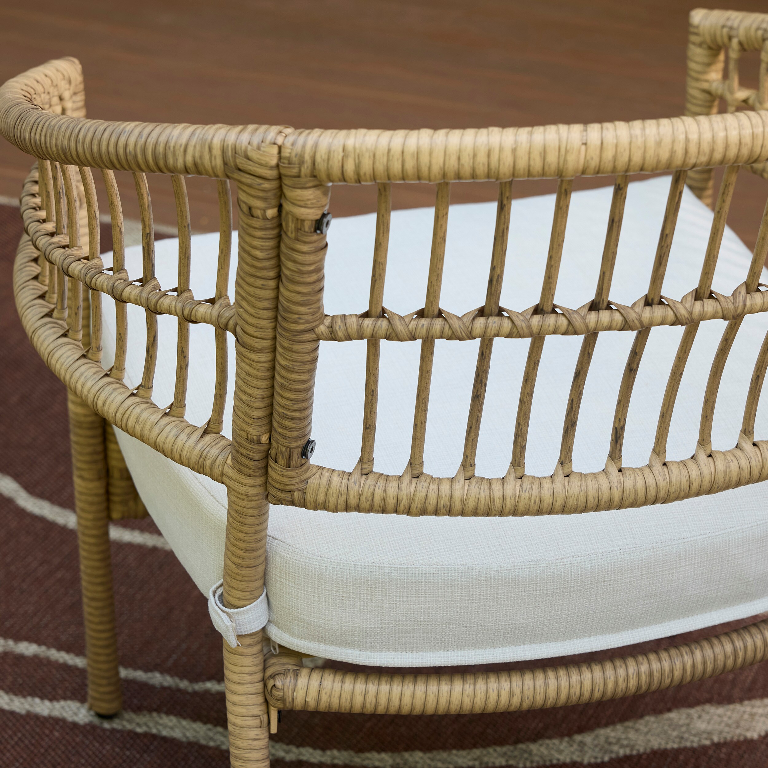Style Selections Clifton 4-Piece Wicker Patio Conversation Set with Cream Cushions
