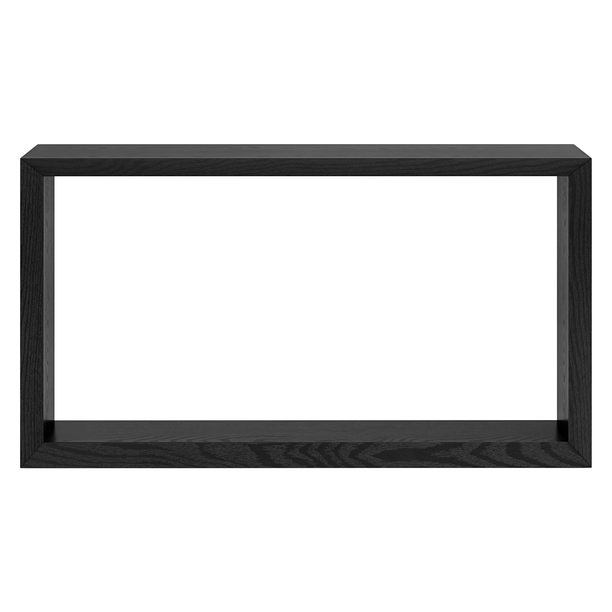 Black Grain 55" Rectangular Wood Console Table with Storage
