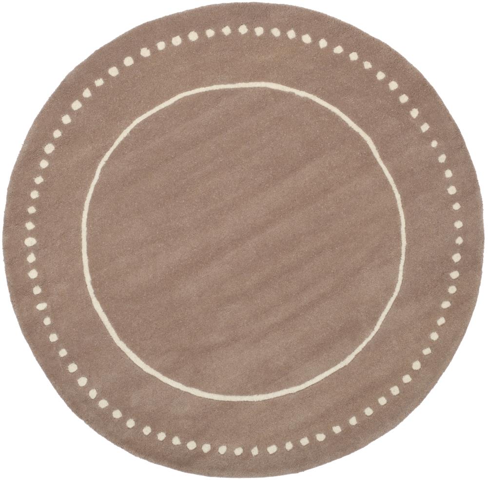 Safavieh BEL151J-5R Bella Huon 5 x 5 (ft) Tufted Wool Beige/Ivory Round Indoor Border Farmhouse/Cottage Area rug