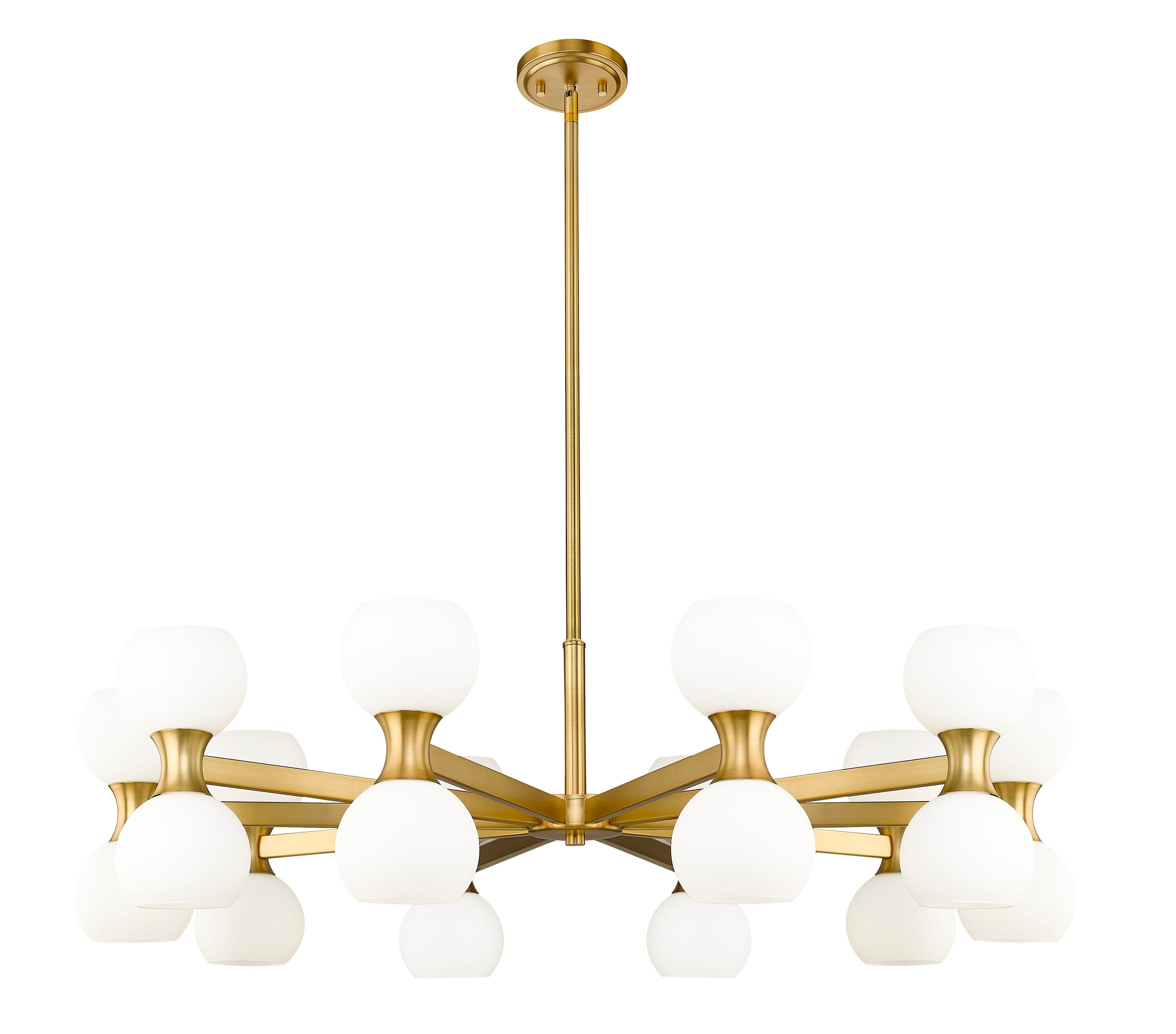 Artemis 42'' Gold Chandelier with Opal Glass Shades