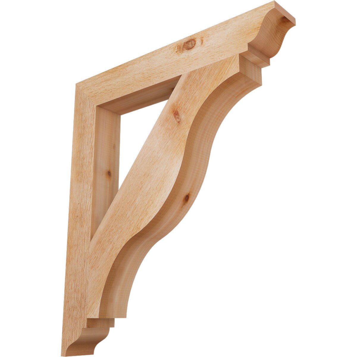 Ekena Millwork BKT04X28X32FST01RWR Funston traditional rough sawn 4-in x 28-in x 32-in Western red cedar Brown Wood Standard bracket