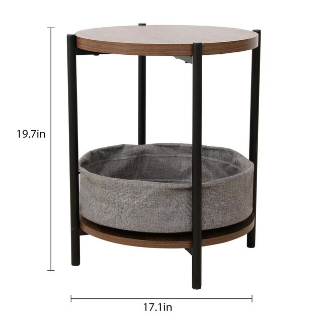 Highmore Walnut Composite Round End, Round Nesting Tables With Storage
