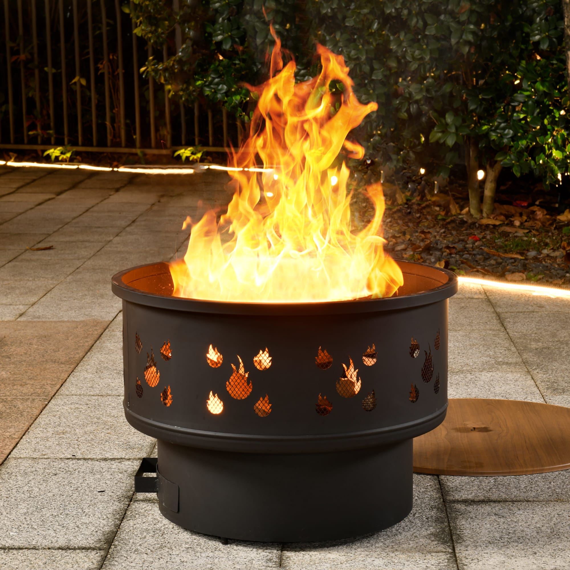 weaxty 25.39-in W Black Steel Wood-Burning Fire Pit in the Wood-Burning ...