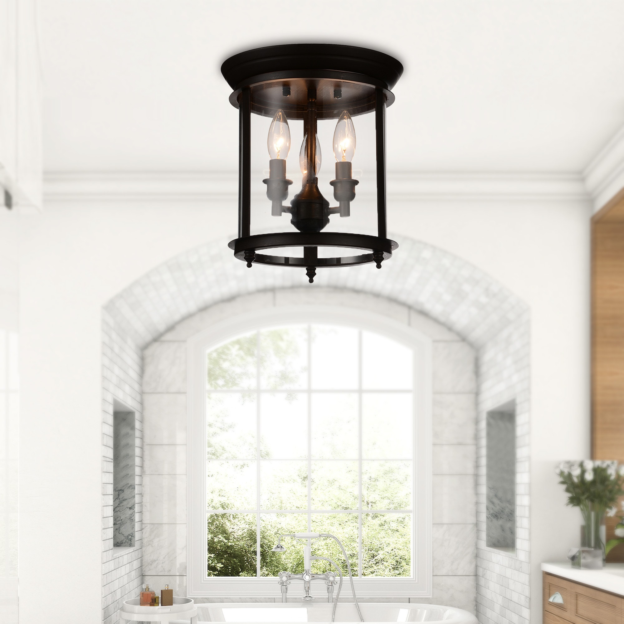 CWI Lighting 9809C10-3-109 Desire 3 -Light 10.0-in Oil rubbed Bronze Flush Mount Light