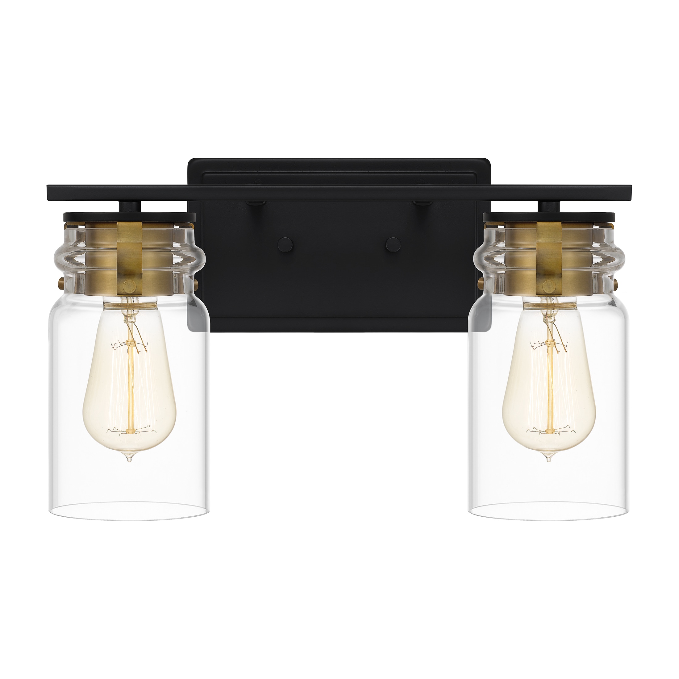 Quoizel KEE8614MBK Keesey 14-in 2 -Light Matte Black Transitional Vanity light