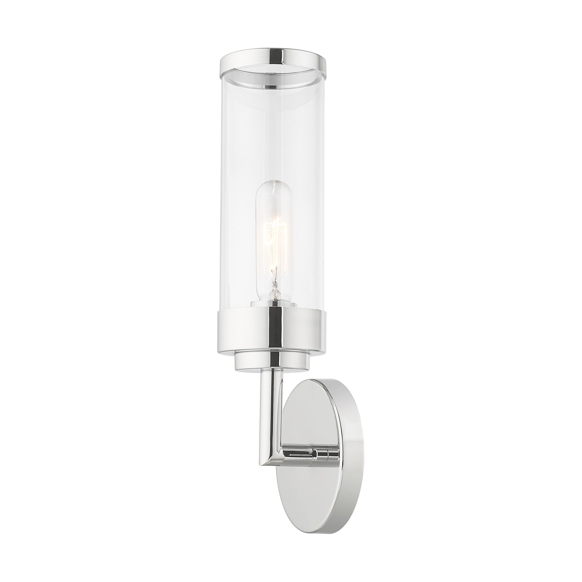 Polished Chrome Clear Glass Single Light Sconce