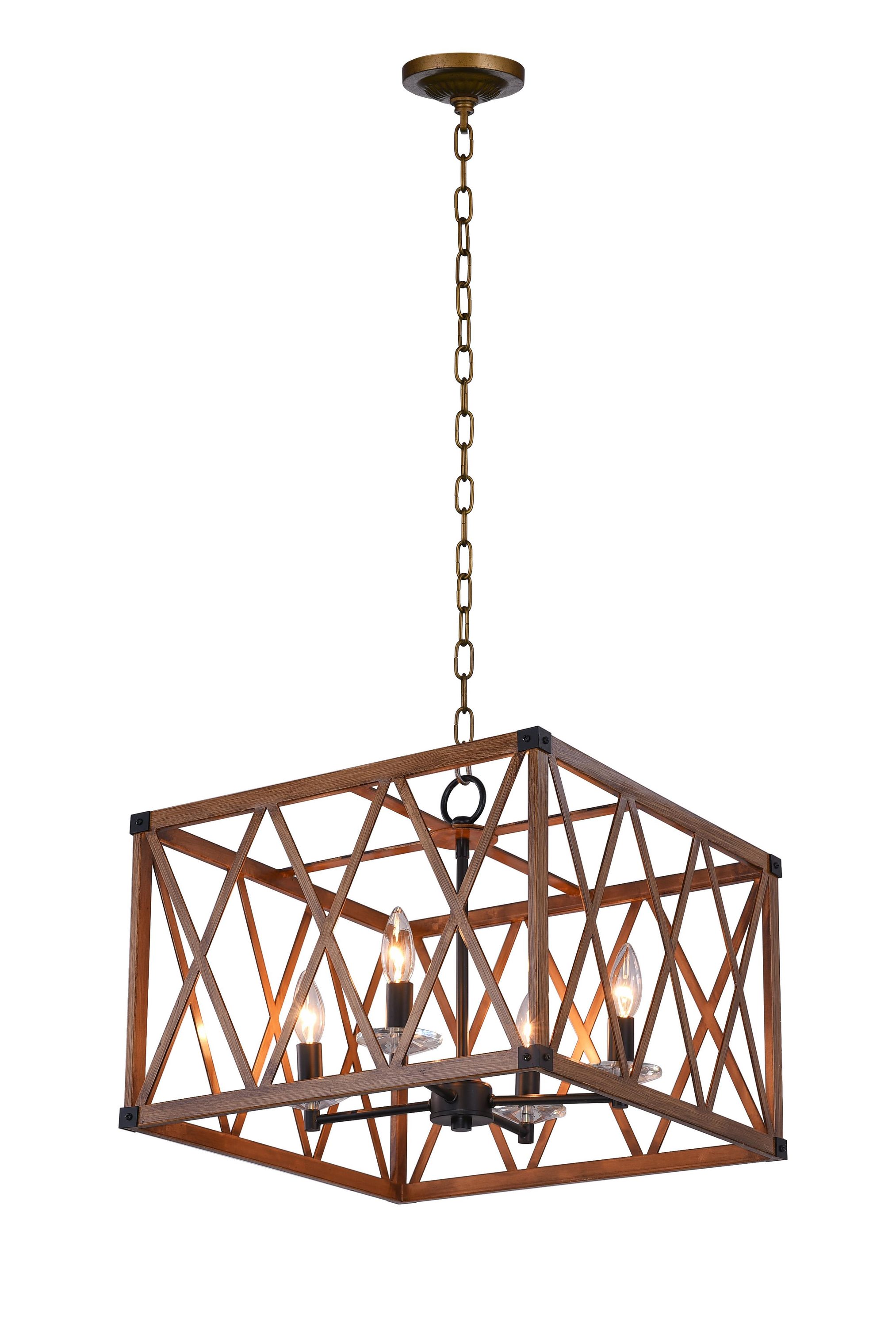 CWI Lighting Marini 4-Light Wood Grain Brown Modern/Contemporary Damp ...