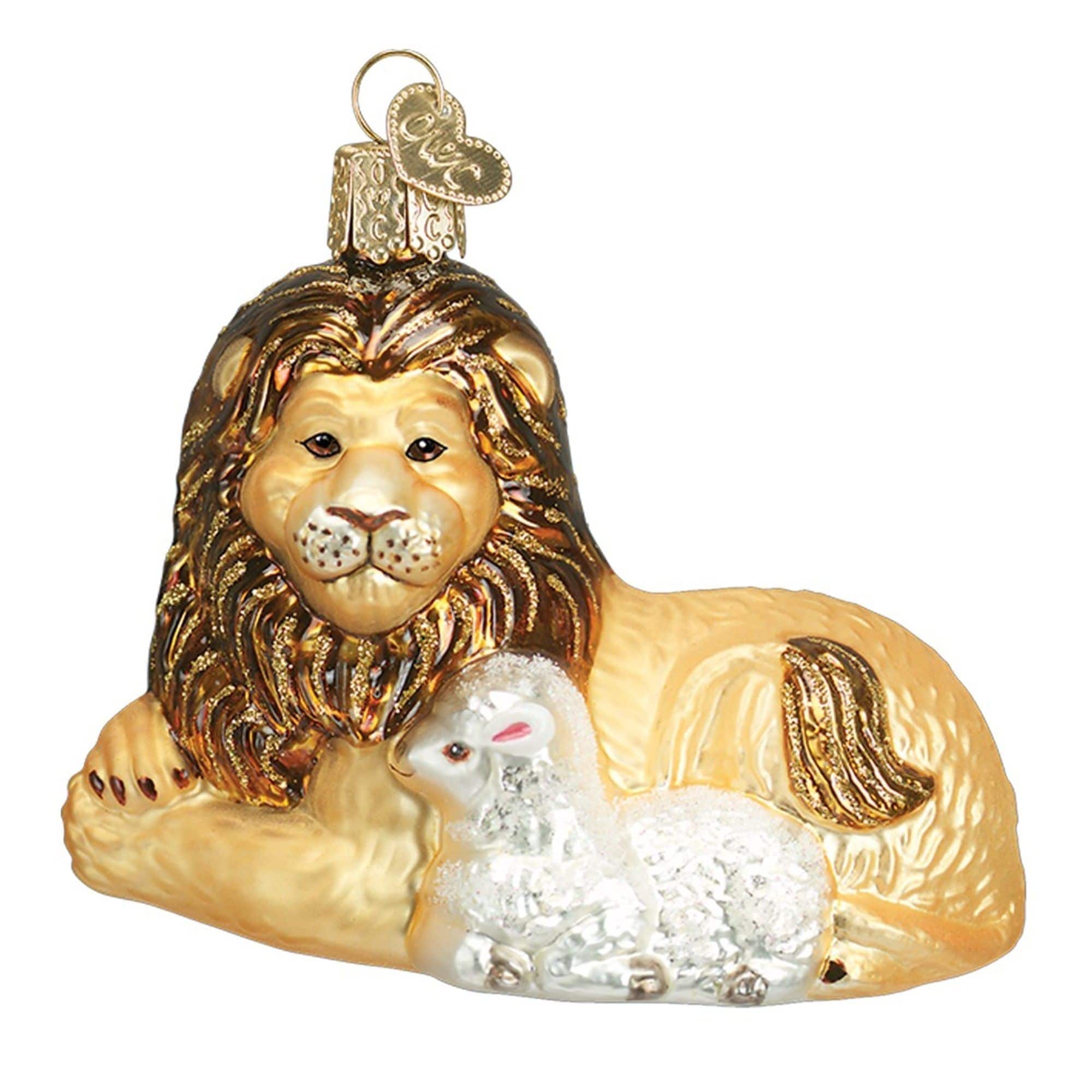 Old World Christmas 729343120861 Glass Blown Ornament For Christmas Tree - Lion and Lamb