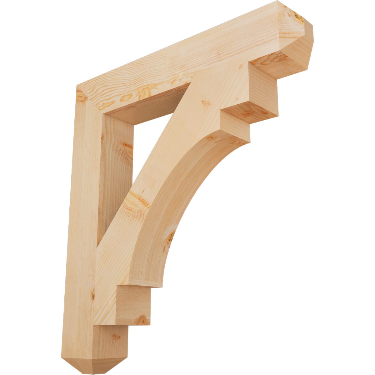 Ekena Millwork BKT06X36X40MRC04SDF Merced craftsman smooth 5-1/2-in x 36-in x 40-in Douglas fir Brown Wood Standard bracket