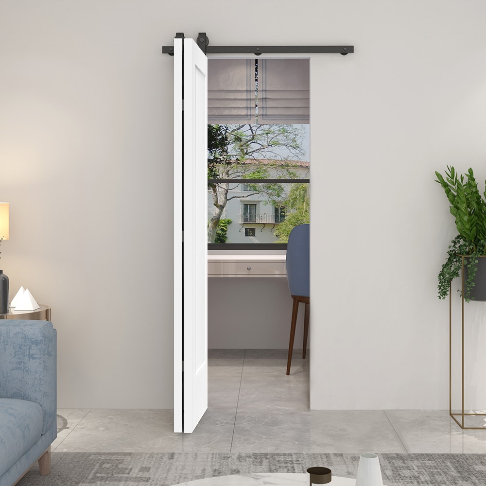 RITSU 36 in x 80 in MDF Composite 1-Panel Shaker Primed White Bi-Fold ...