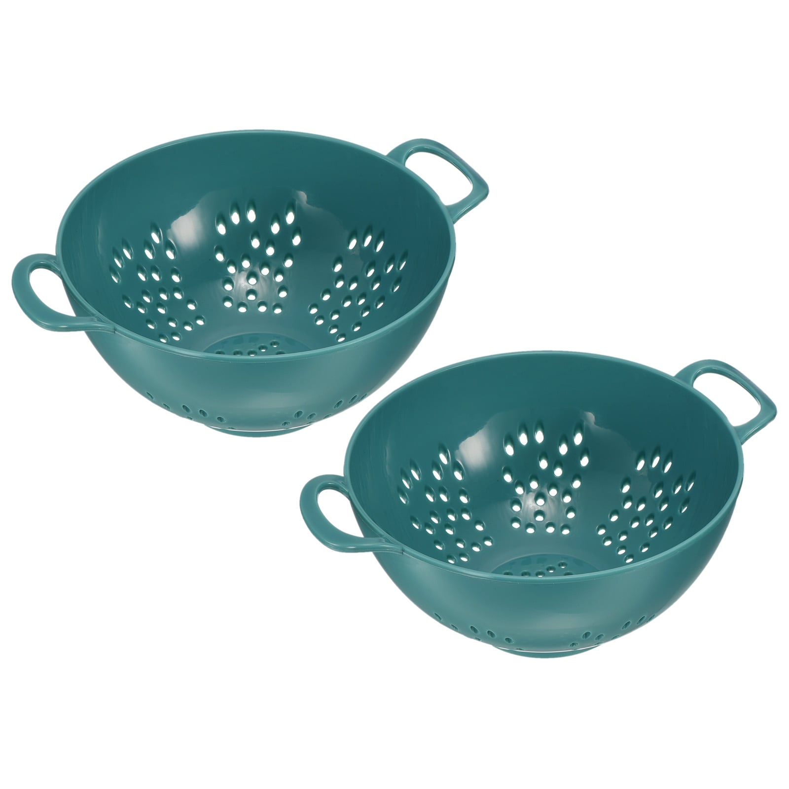 Unique Bargains Food Colander with Handle 2pcs Plastic Washing Vegetables Basket Rice Wash Sieve Rice Washer Strainer Drain Basket for Vegetable Fruit-Army Green #S25111000UX1985