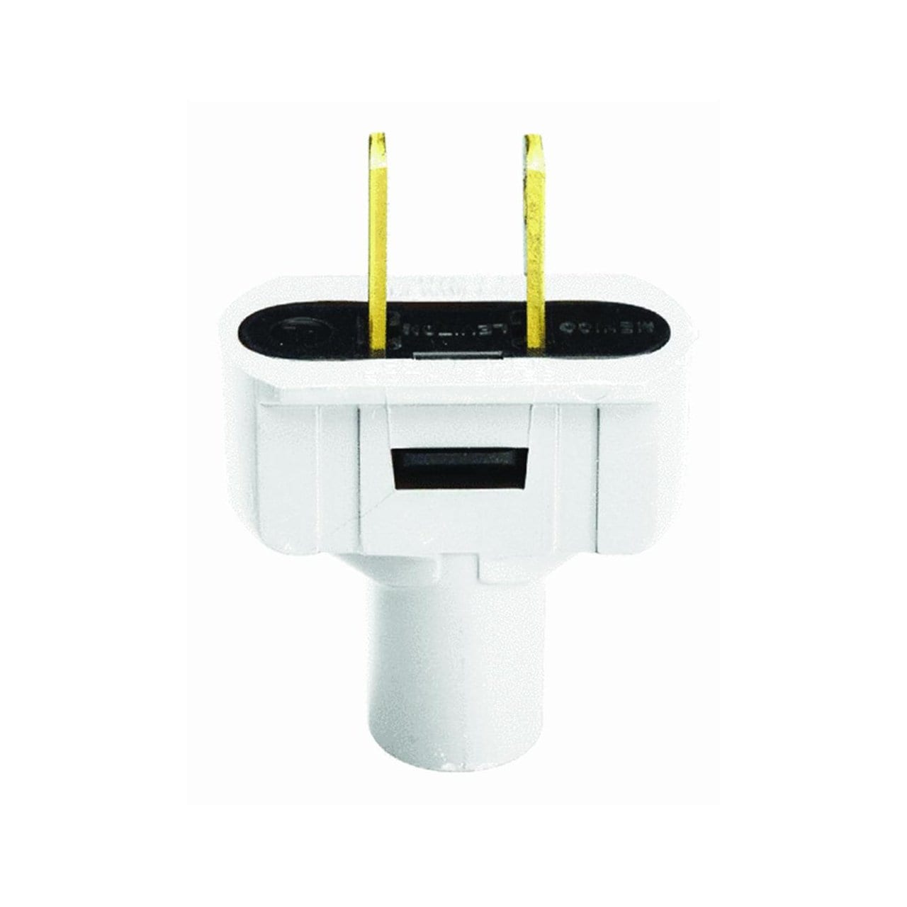 Leviton Short Flat Electrical Plug 125V 15A 2P 1 Pack White #48643-W