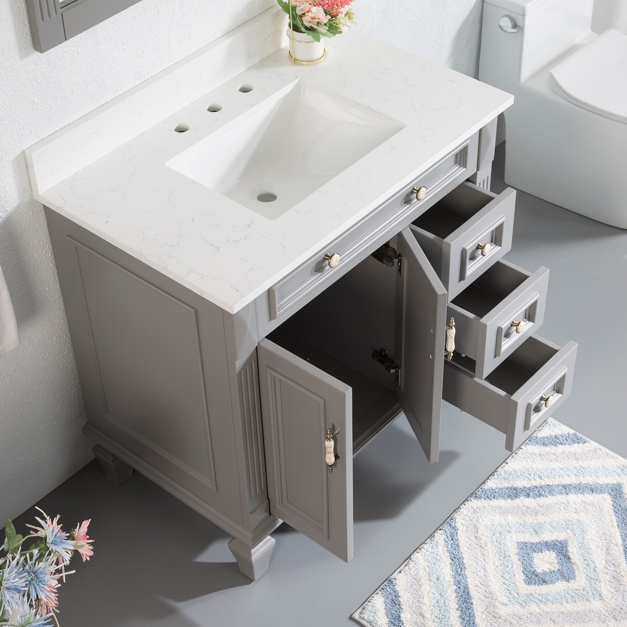 WELLFOR VEX-36LBL Bath-Vanity-Combo - View #4