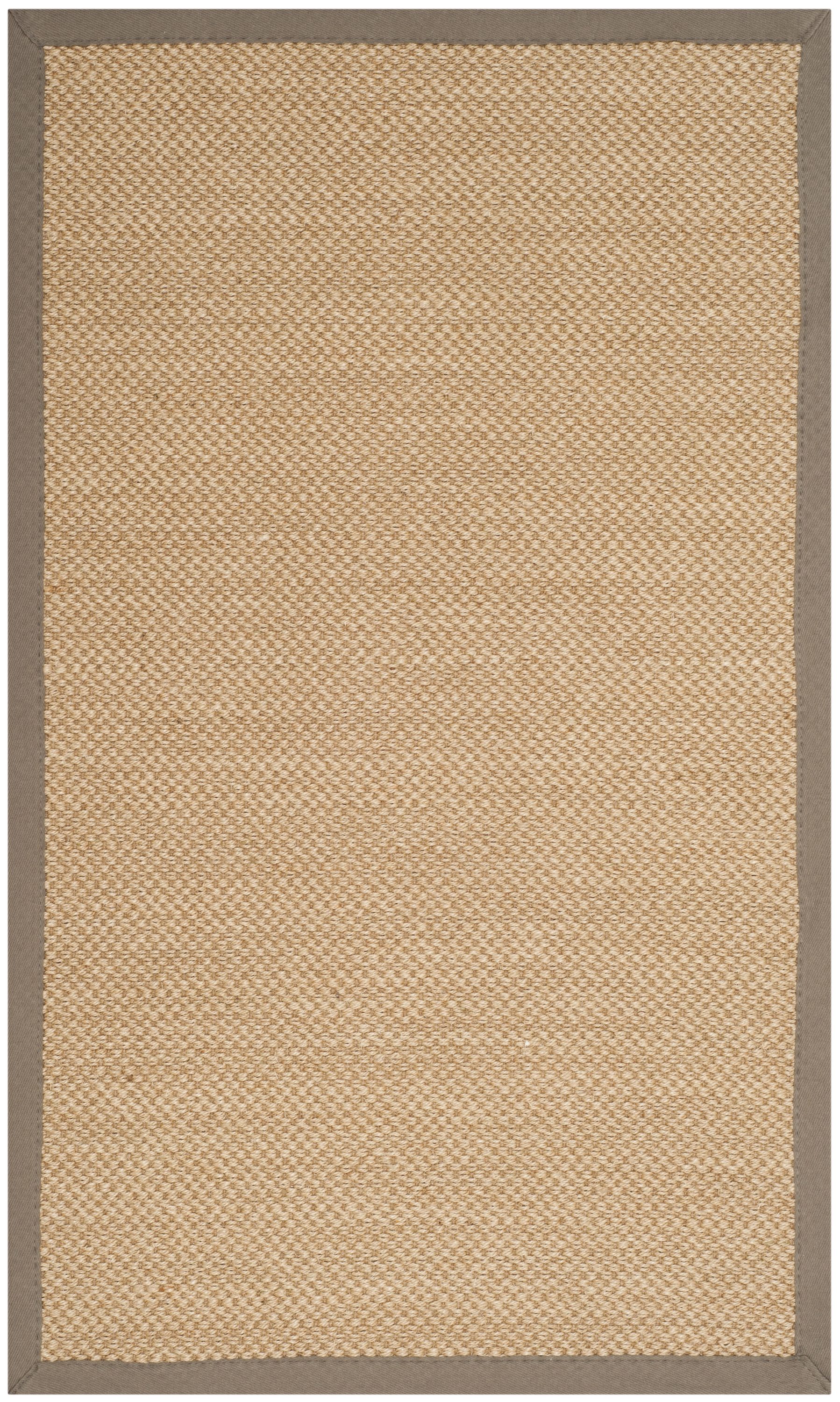 Safavieh NF141G-4 Natural Fiber Seaview 4 x 6 (ft) Loomed Sisal Maize/Gray Rectangular Indoor Solid Coastal Area rug
