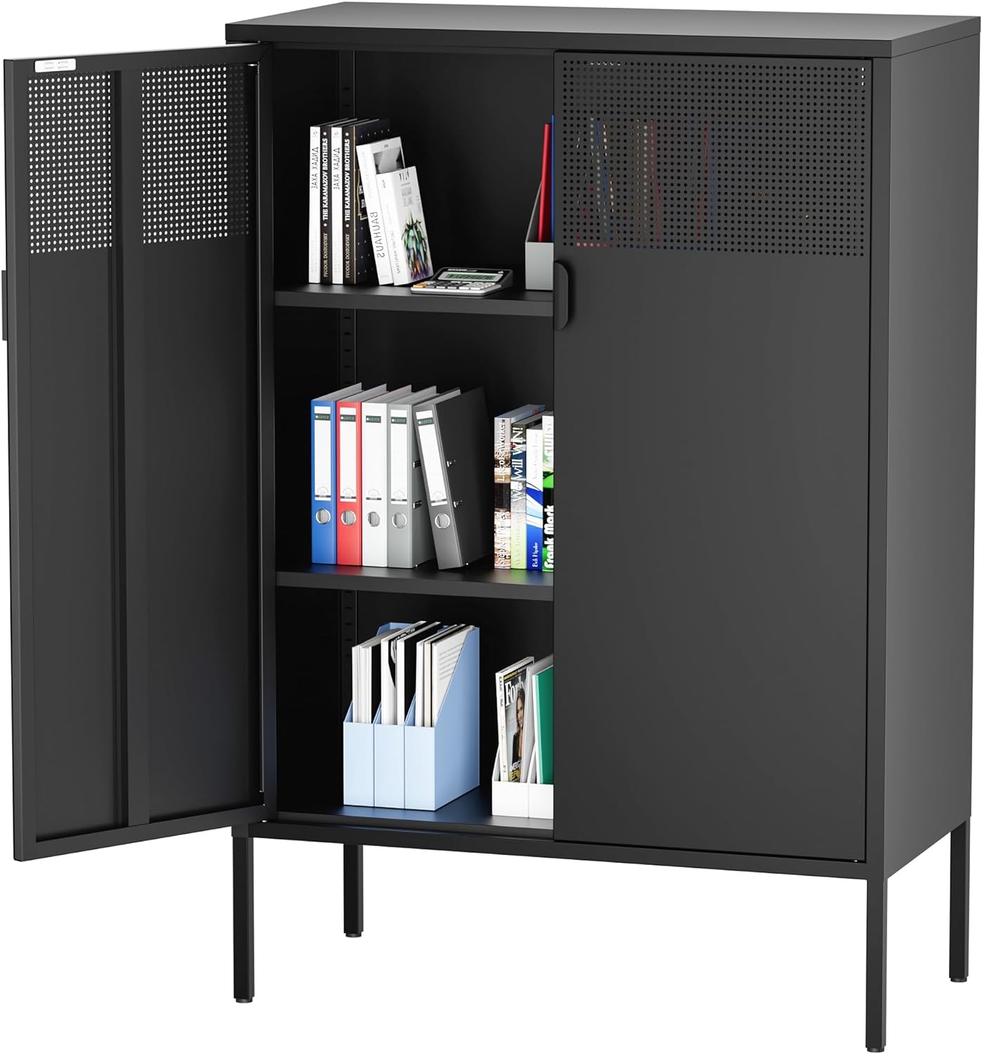 Maocao Hoom JLP245743D 2 -Shelf Black Office Cabinet