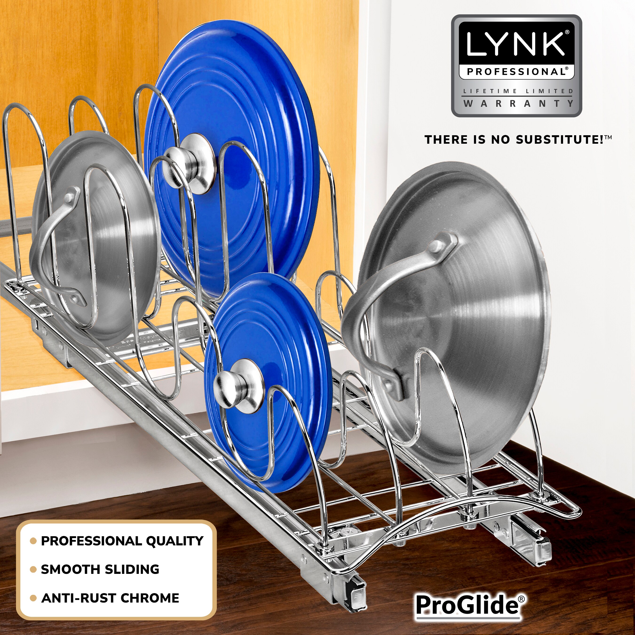 LYNK PROFESSIONAL 8-1/4 in. Wide - Double Silver Chrome Slide Out