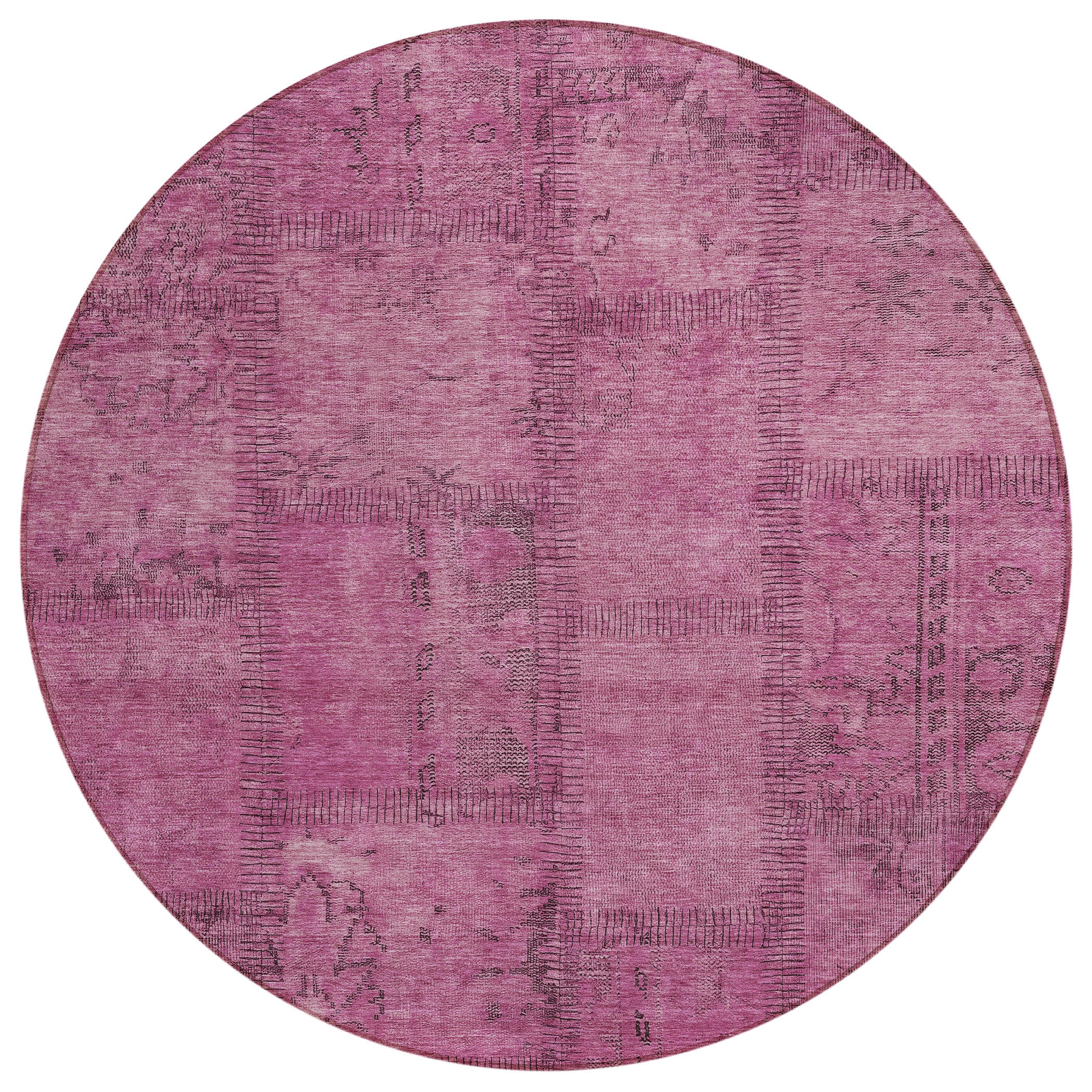 Addison Rugs ACN685BL8RO Chantille ACN685BL 8 x 8 (ft) Polyester Blush Round Indoor/Outdoor Geometric Machine washable Area rug