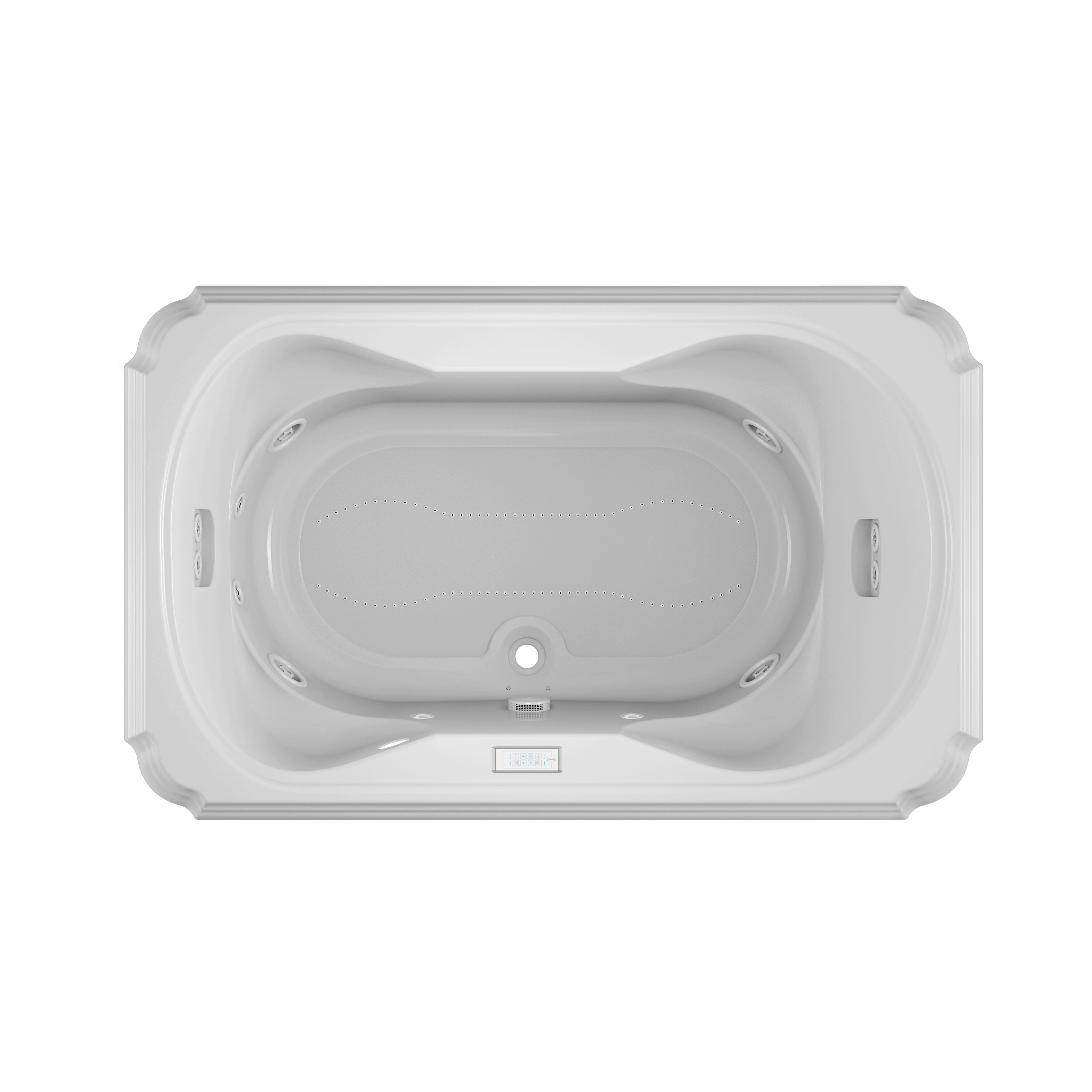 Jacuzzi MAR6642CCR4CWW Marineo 42.0-Inches x 66.0-Inches White Acrylic Rectangular Drop-in Whirlpool and air bath combination tub ( Center Drain )