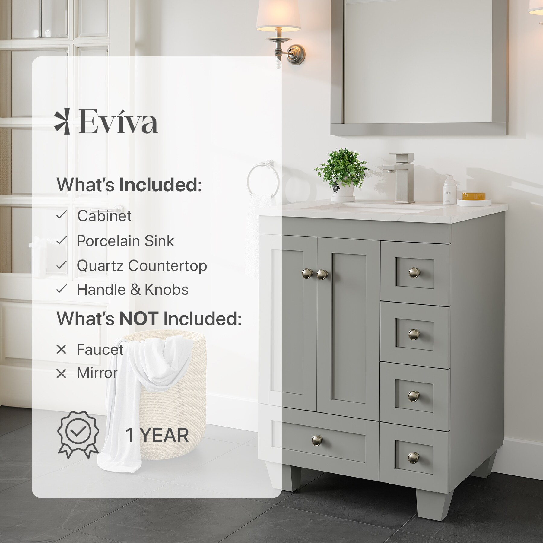 Eviva EVVN69-24GR-Q Bath-Vanity-Combo - View #7