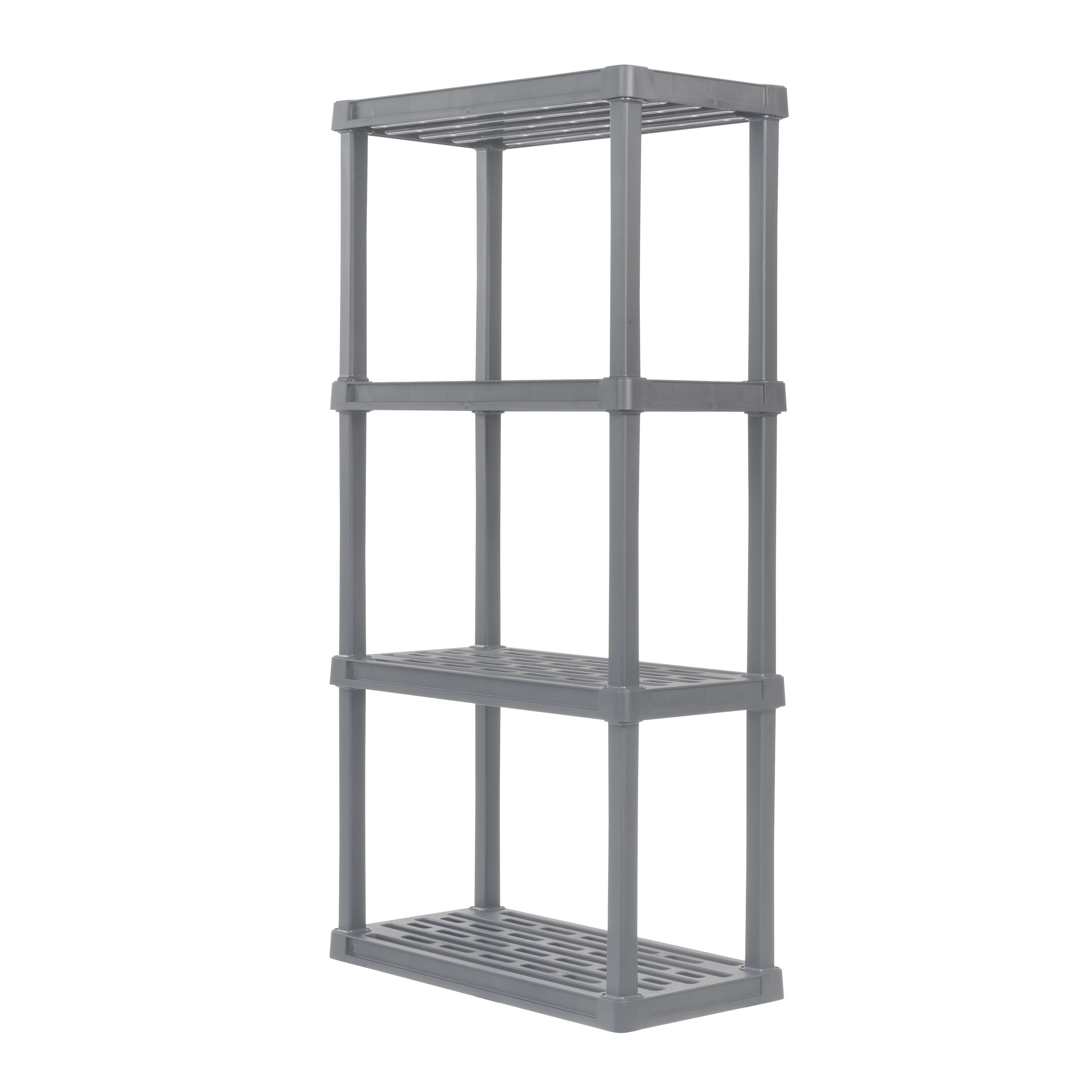 Gray Plastic Heavy Duty 4-Tier Utility Shelf