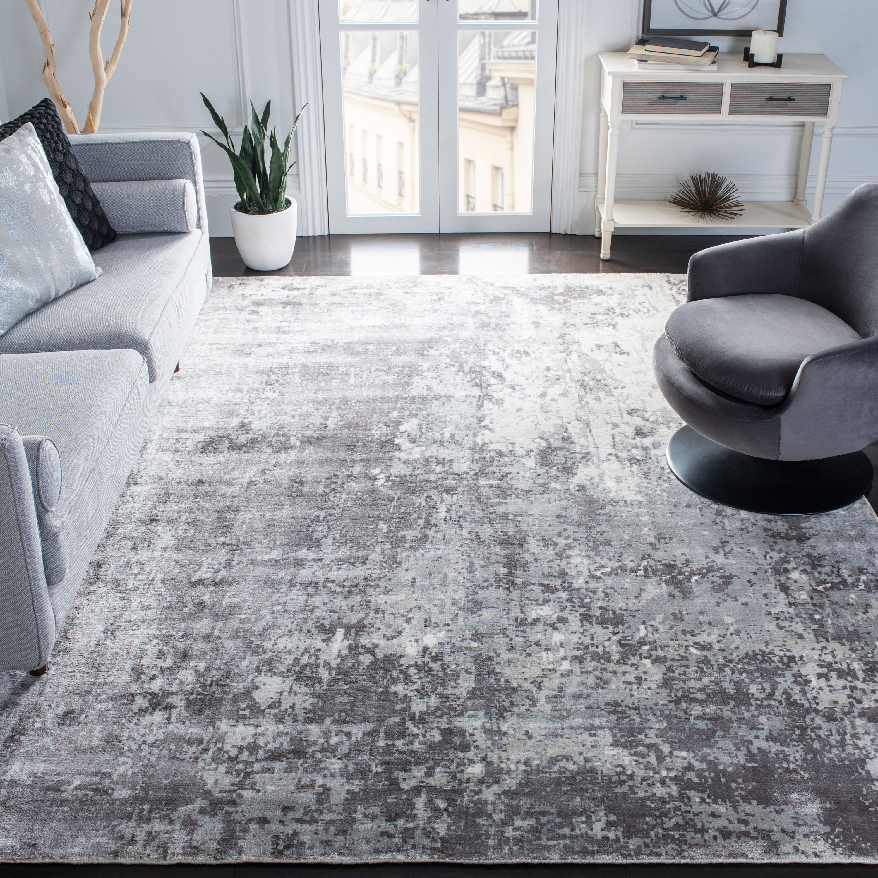  Mirage 411 Gray Contemporary 8ft x 10ft Large Rectangle Rug