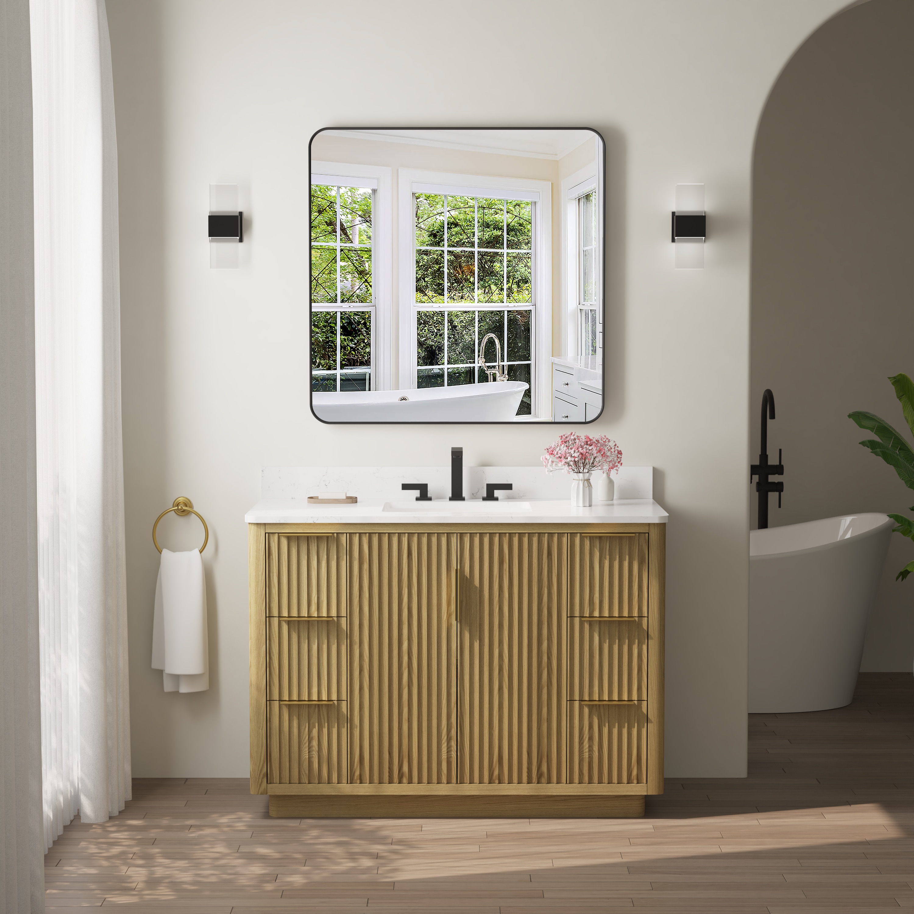 WELLFOR F1MR3636MB Framed-Bath-Mirrors - View #2