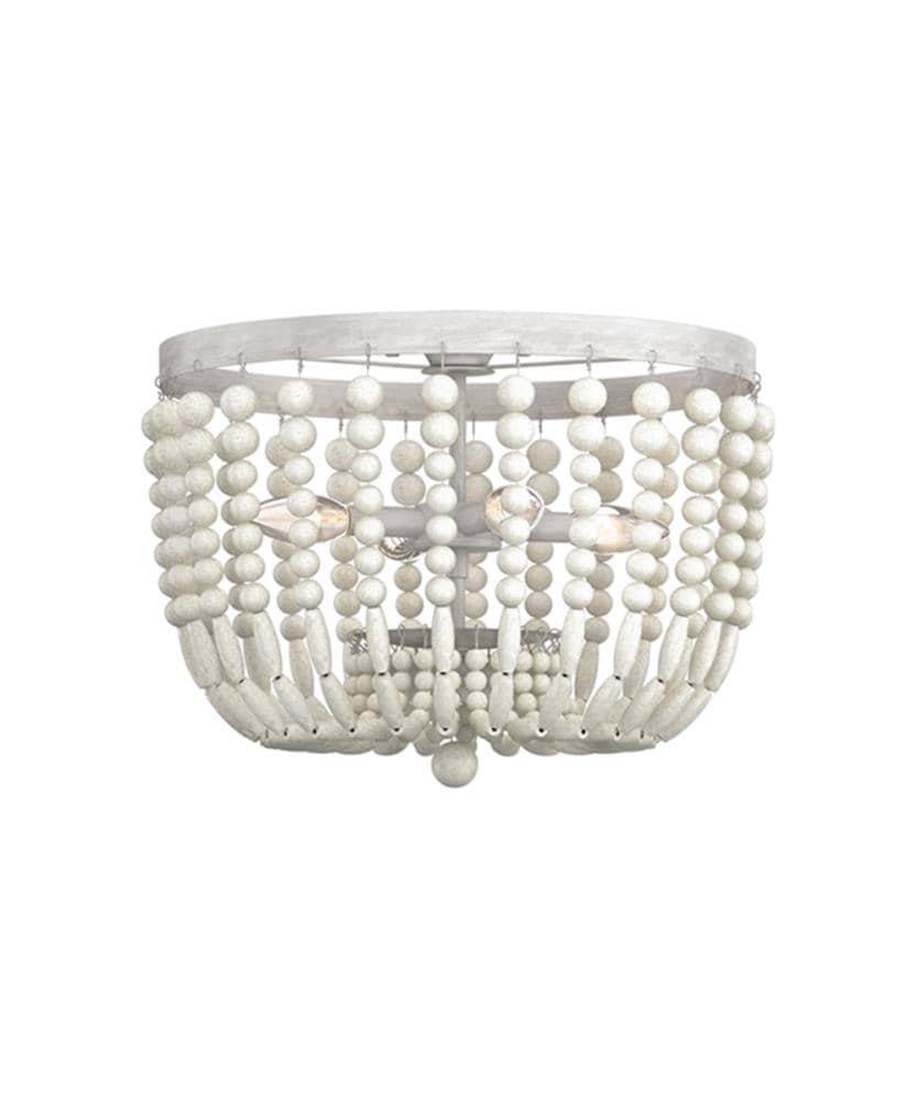 allen + roth DIS JUC4014AM Cait 4-Light 16-in Weathered White Flush Mount Light