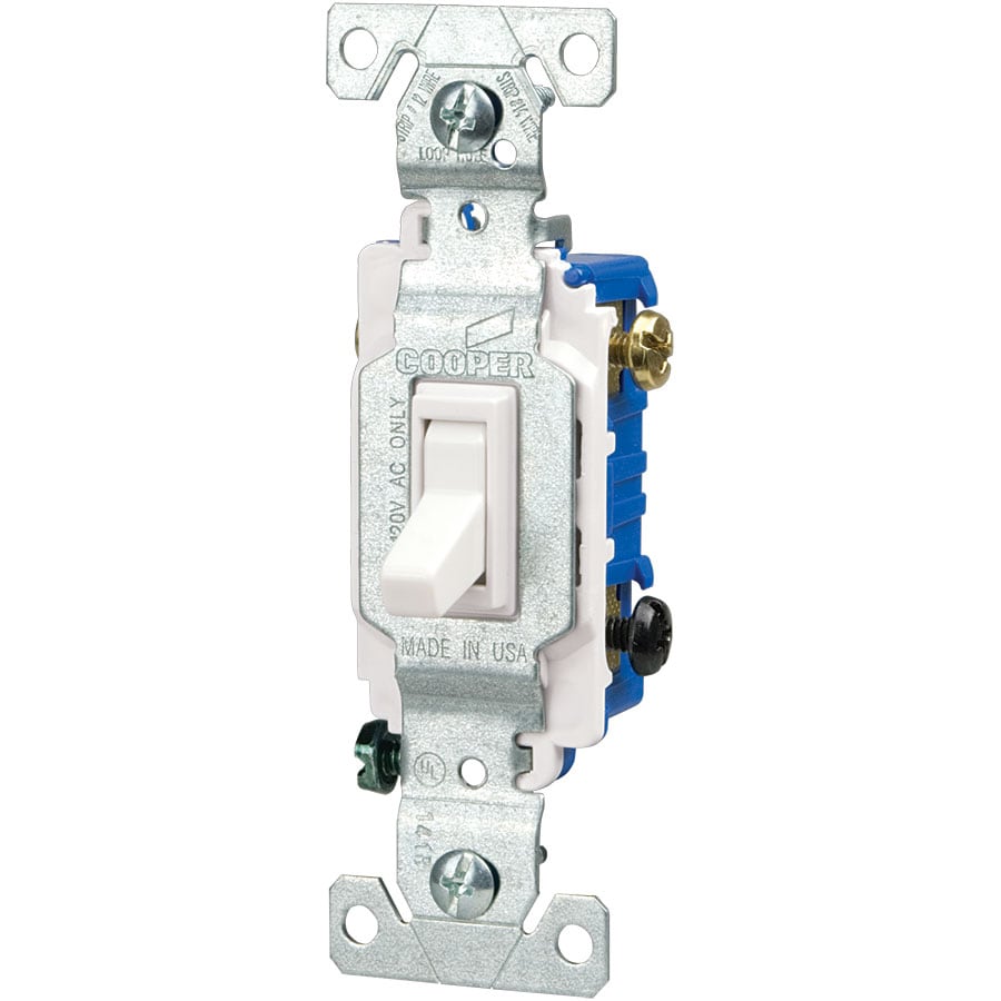Eaton C1303-7LTW-L 15-amp 3-way Illuminated Toggle Light Switch , White