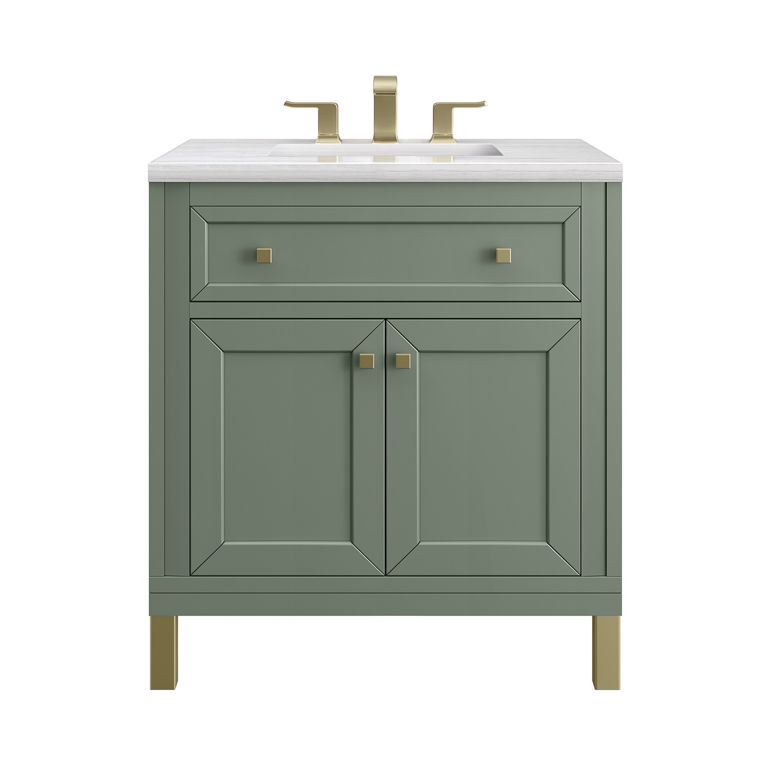 James Martin Vanities Chicago 30 in Smokey Celadon Undermount