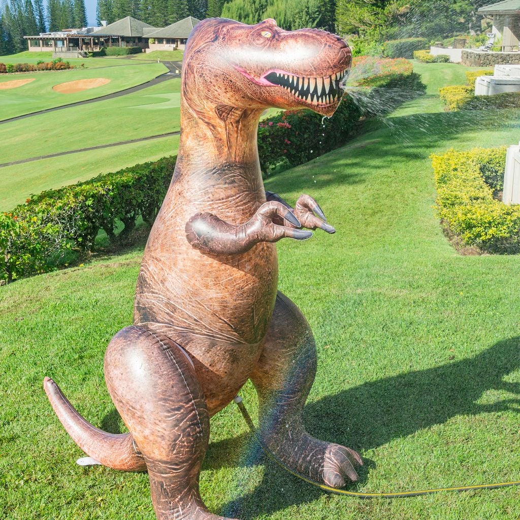 Giant Brown PVC T-Rex Sprinkler Over 6 Feet Tall