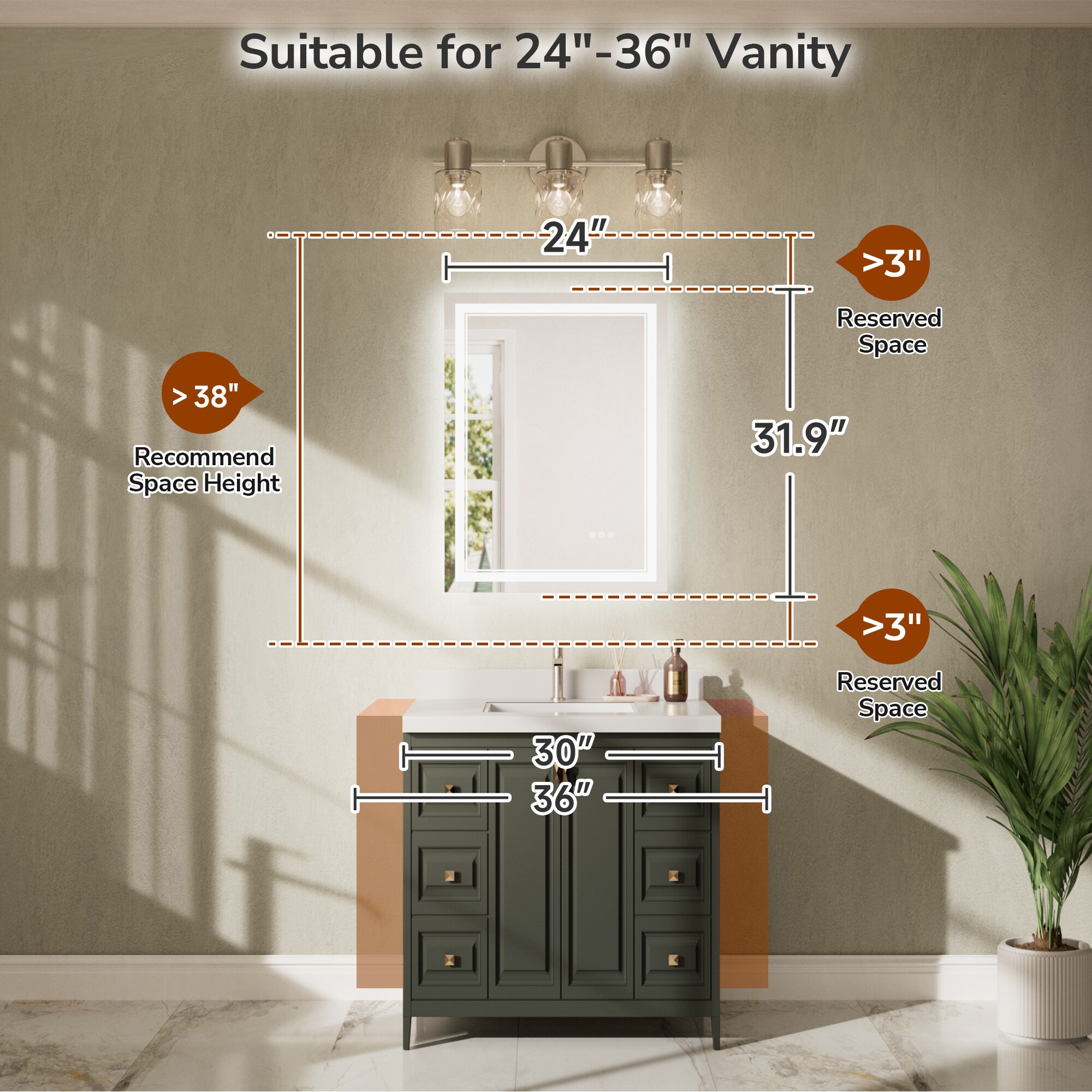 TETOTE LSC-TE-2432-B64 Framed-Bath-Mirrors - View #3