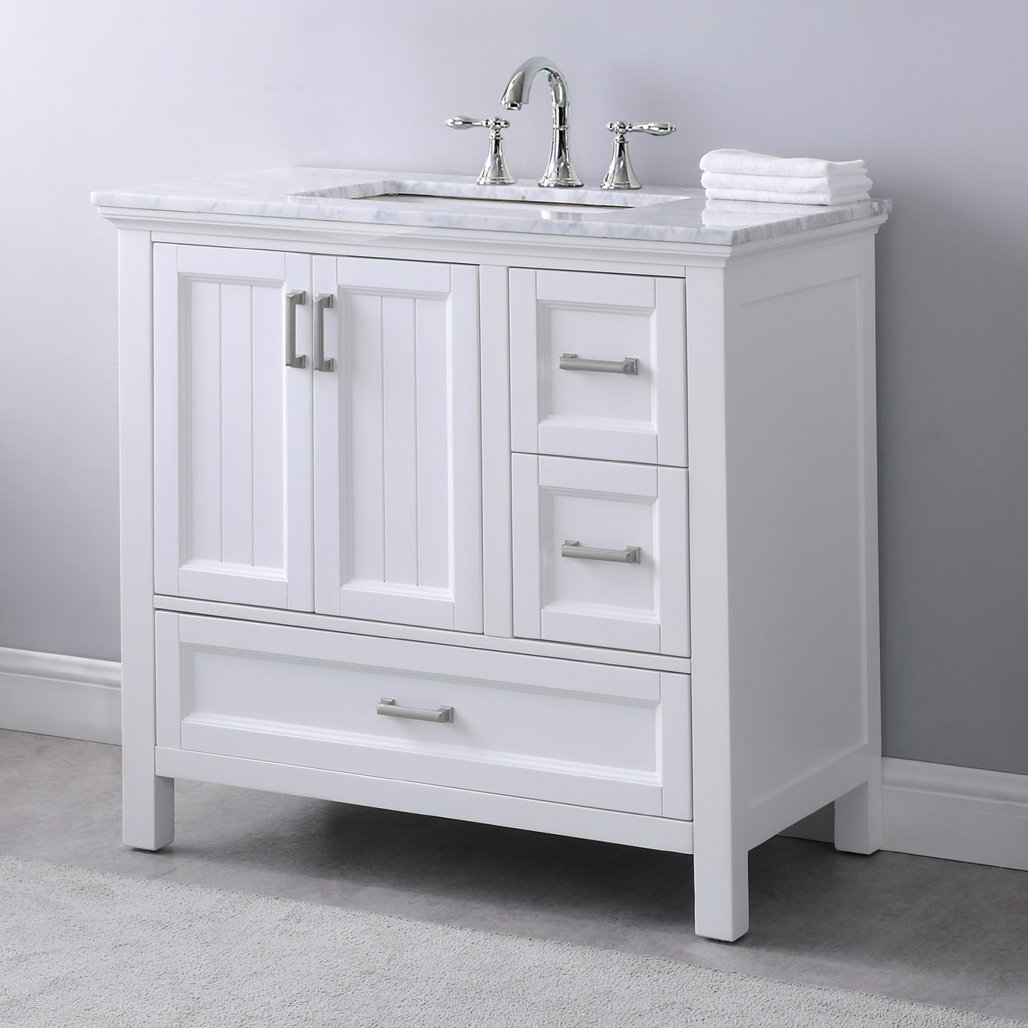 Altair Isla 36-in White Undermount Single Sink Bathroom Vanity with ...