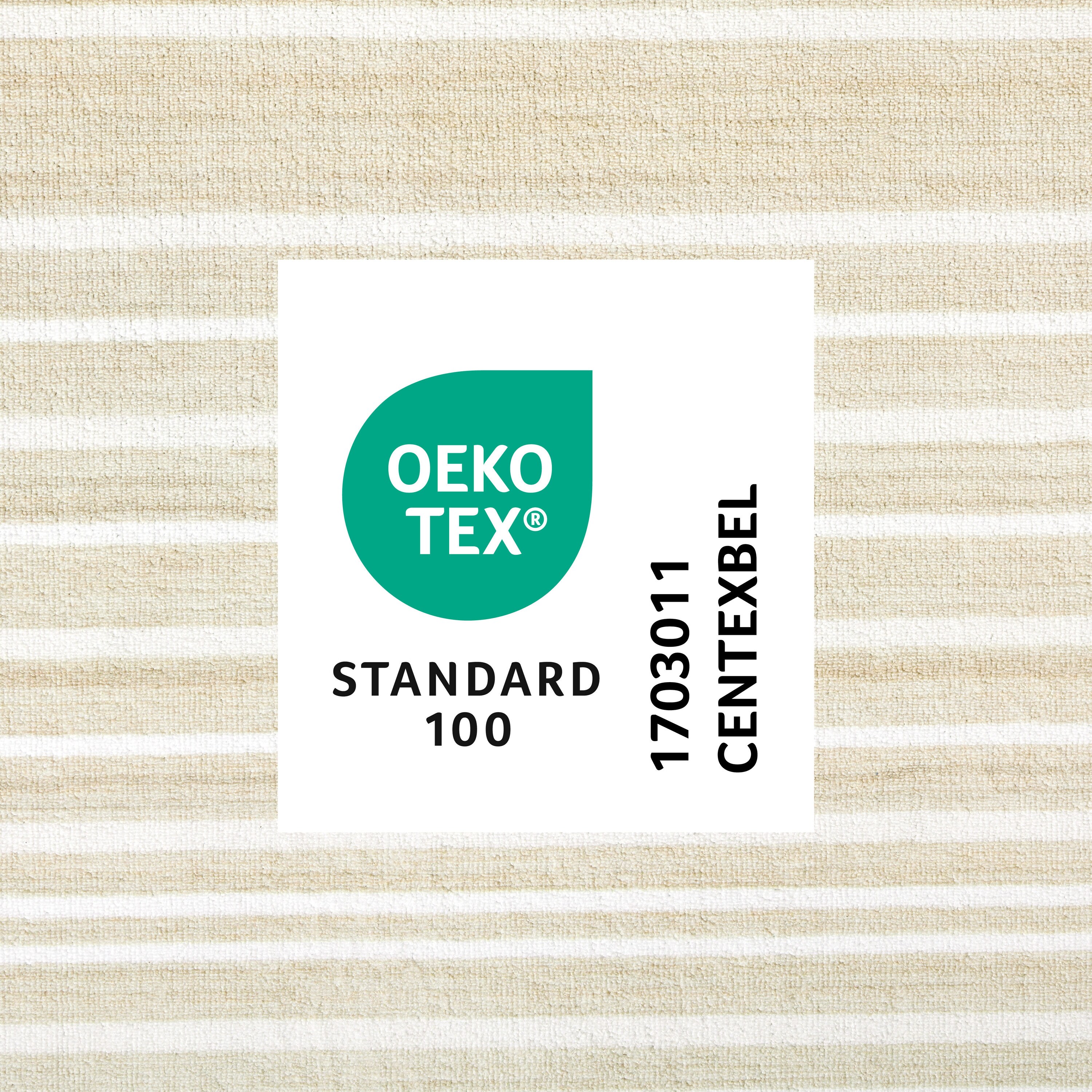 Layne Cream and Beige Tufted Washable Stripe Area Rug